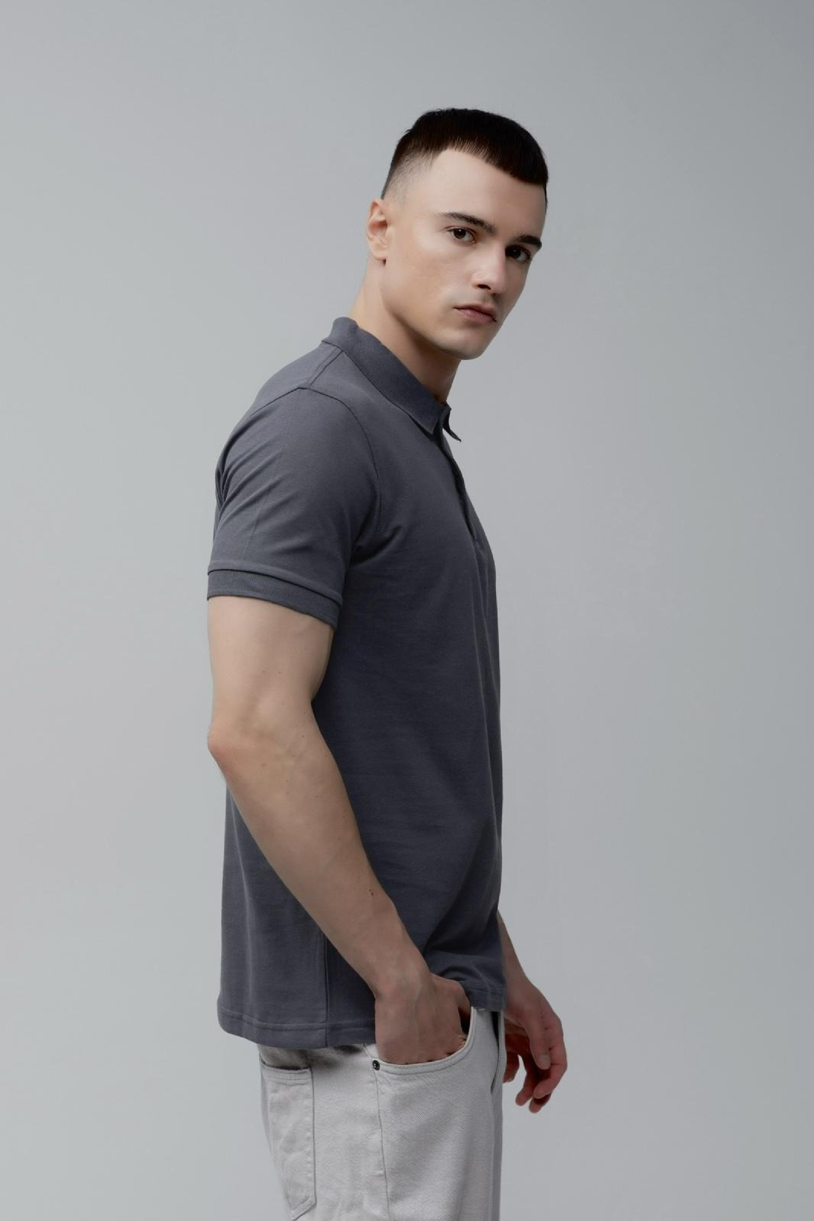 Поло чоловіче бавовняне Stedman ST9060-SLG S темно-сірефото4