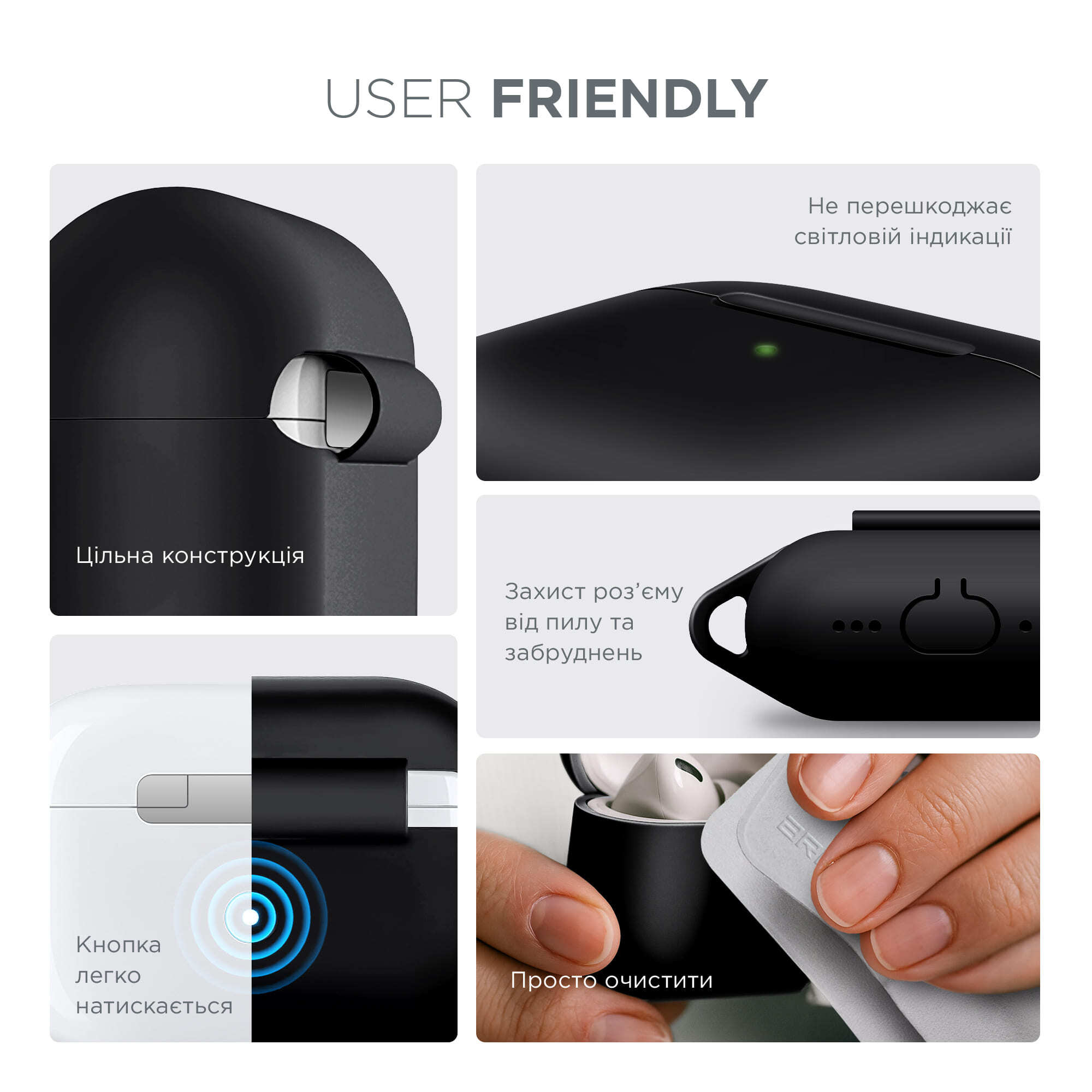 Чохол ArmorStandart Hang Case для Apple AirPods Pro 3 Black (ARM88271)фото