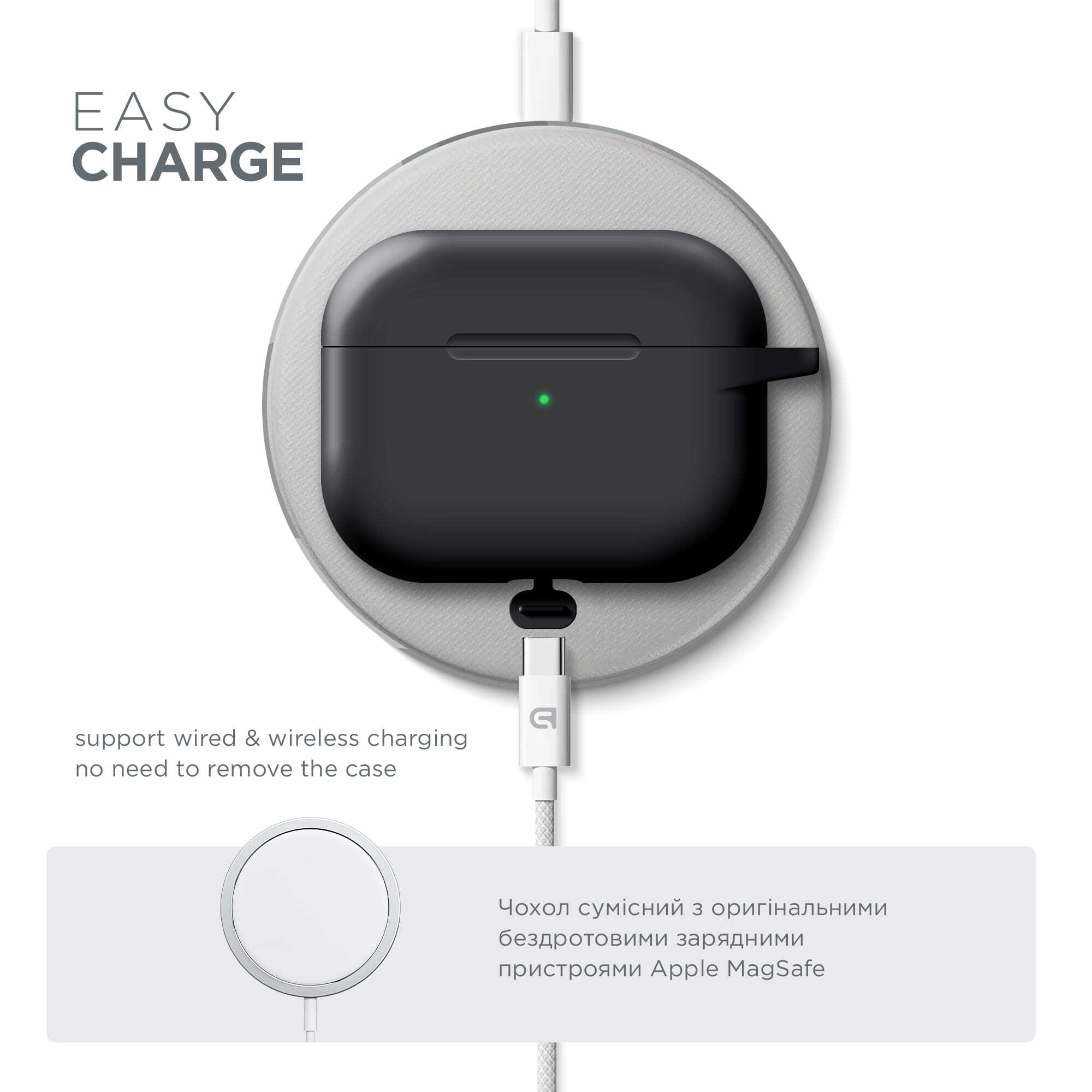 Чохол ArmorStandart Hang Case для Apple AirPods Pro 3 Black (ARM88271)фото
