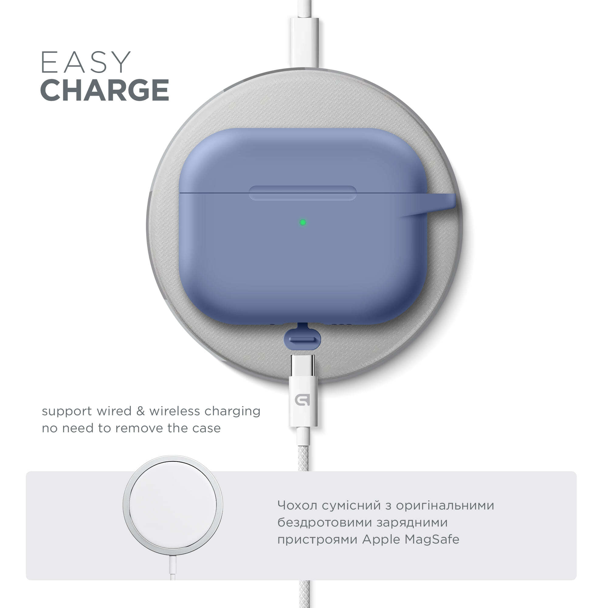 Чохол ArmorStandart Hang Case для Apple AirPods Pro 3 Lavender (ARM88274)фото