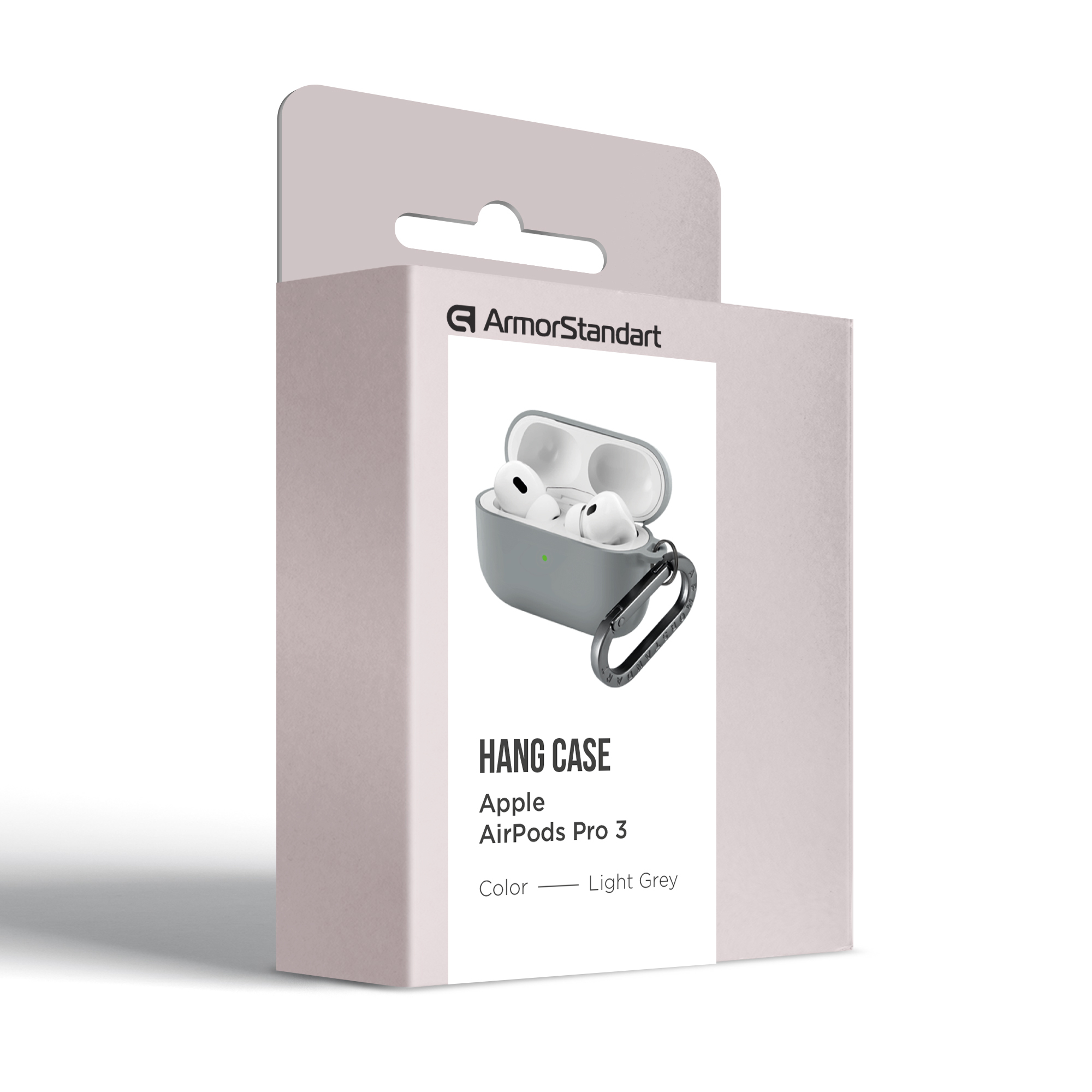 Чехол ArmorStandart Hang Case для Apple AirPods Pro 3 Light Grey (ARM88275) фото 7