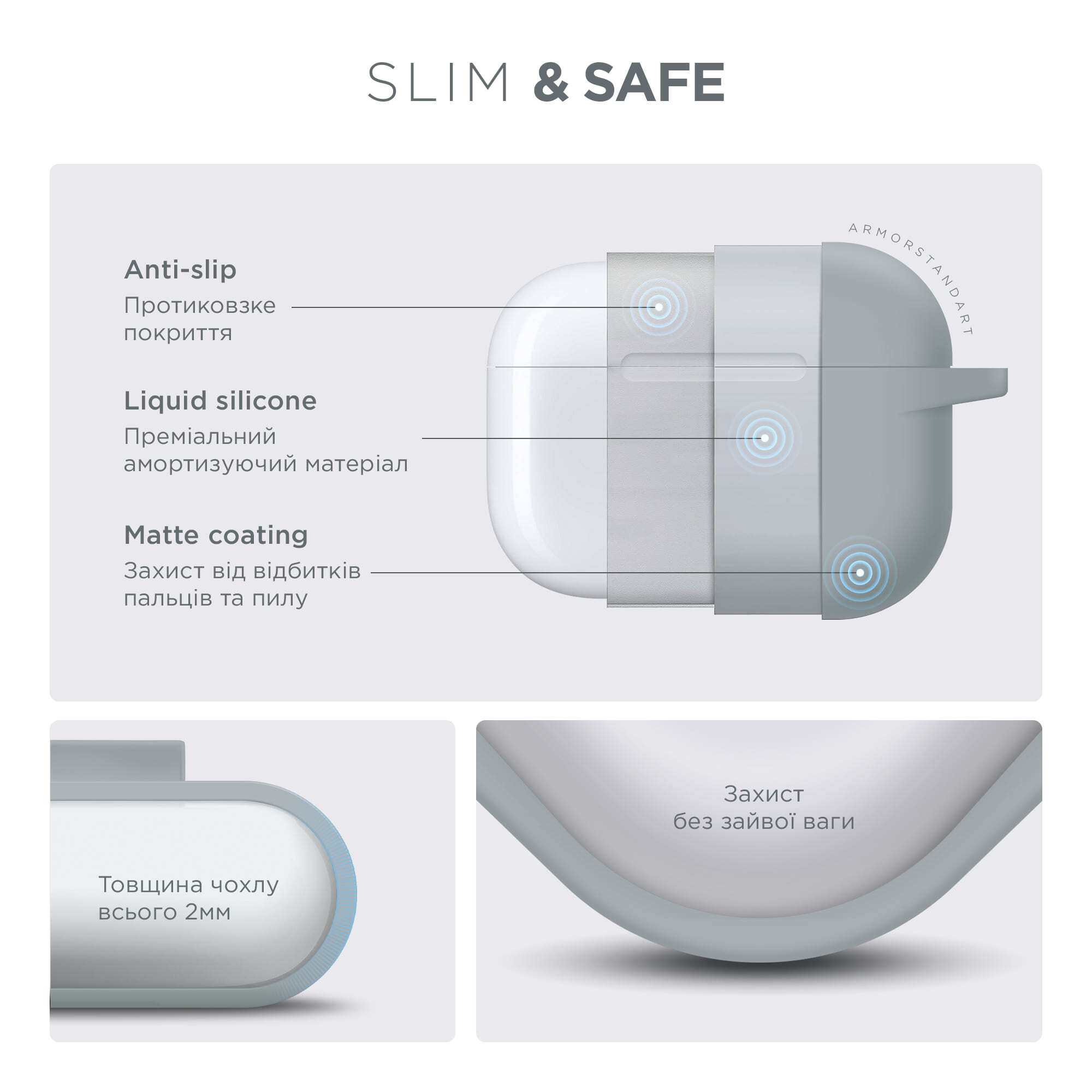 Чехол ArmorStandart Hang Case для Apple AirPods Pro 3 Luminous (ARM88276) фото 