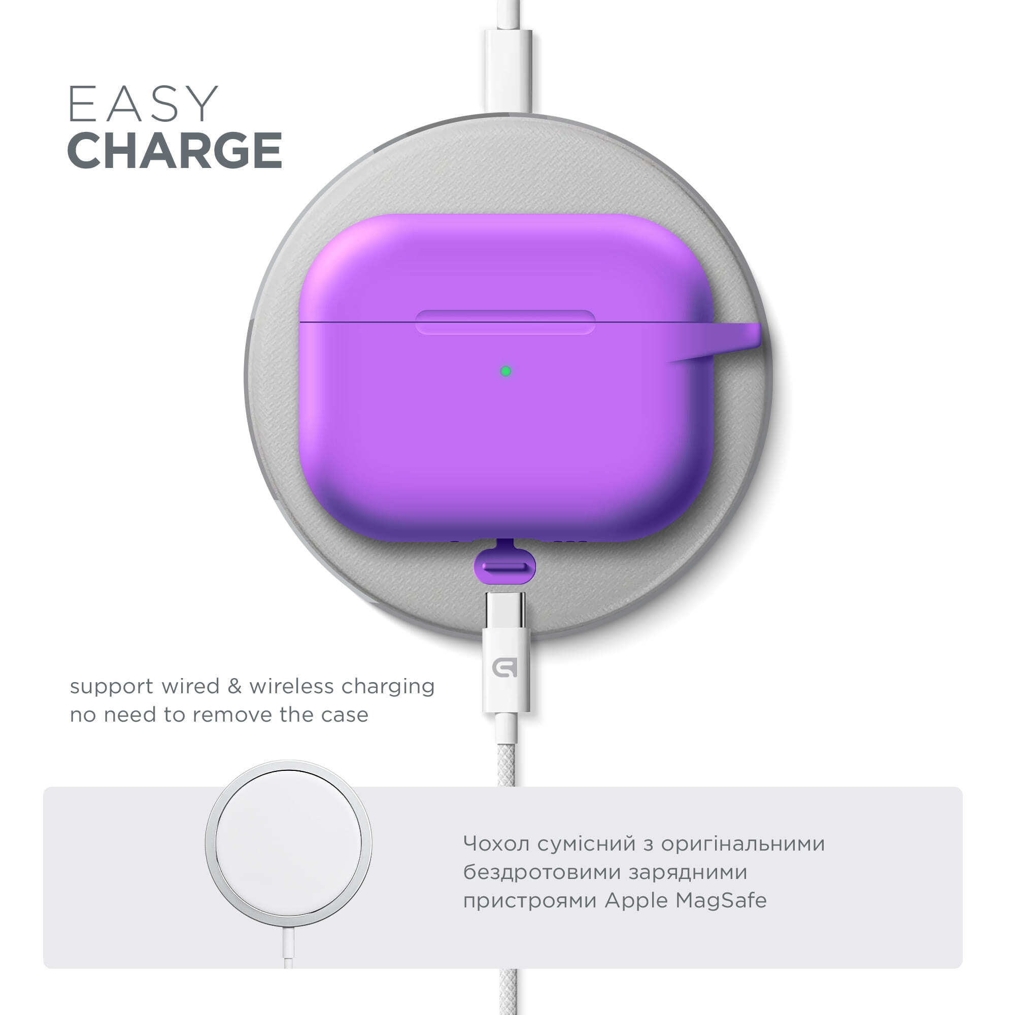 Чохол ArmorStandart Hang Case для Apple AirPods Pro 3 Purple (ARM88281)фото