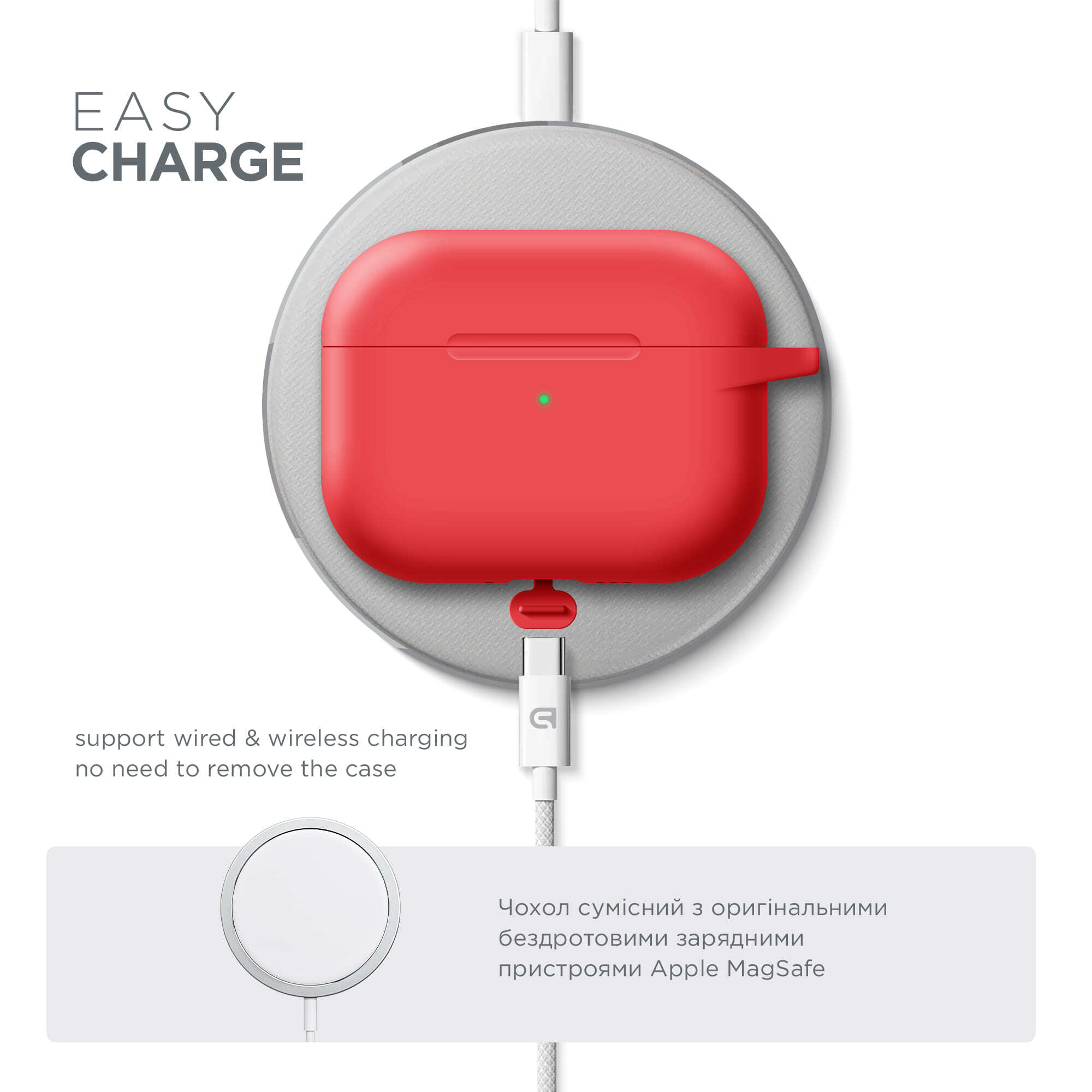 Чехол ArmorStandart Hang Case для Apple AirPods Pro 3 Red (ARM88282) фото 6