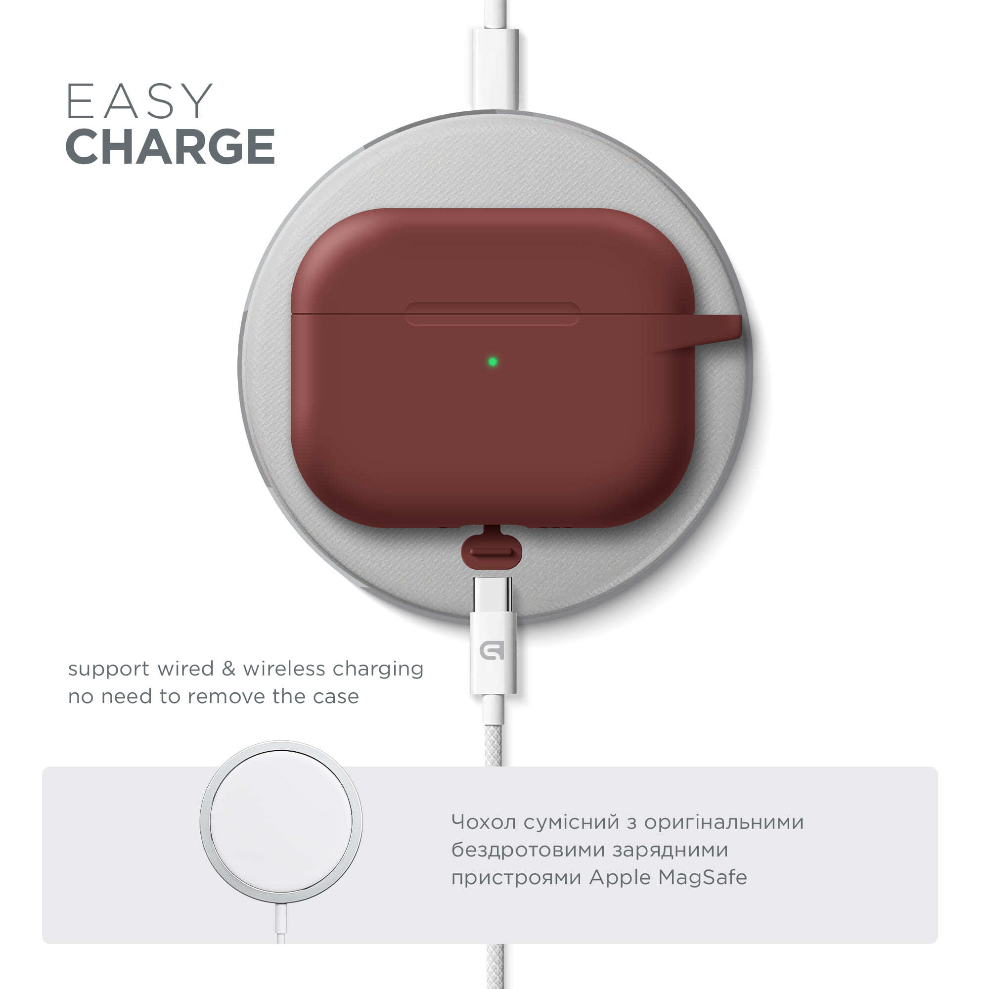 Чохол ArmorStandart Hang Case для Apple AirPods Pro 3 Scarlet (ARM88283)фото