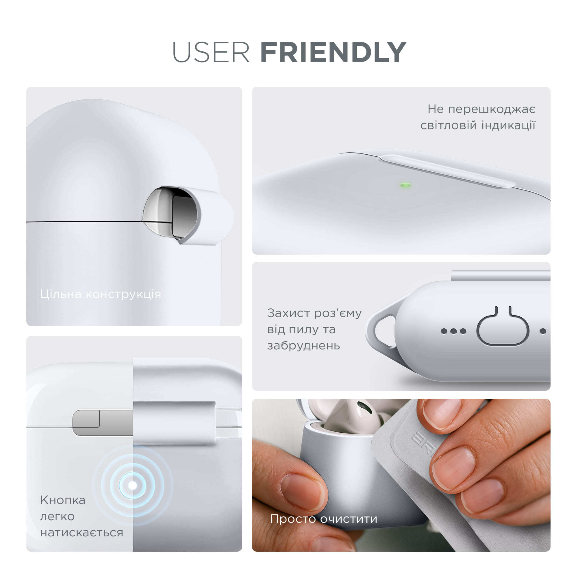 Чохол ArmorStandart Hang Case для Apple AirPods Pro 3 White (ARM88284)фото