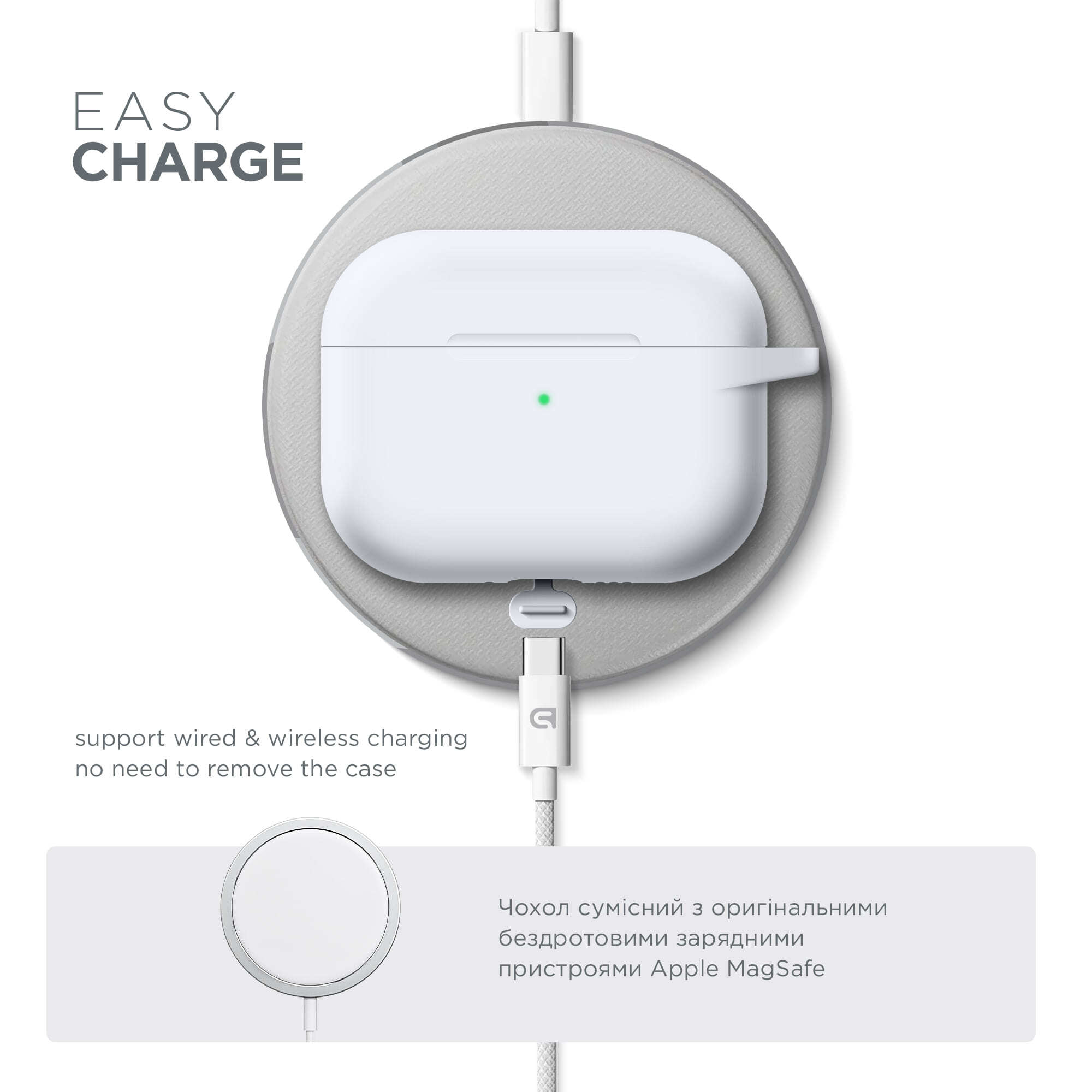 Чохол ArmorStandart Hang Case для Apple AirPods Pro 3 White (ARM88284)фото