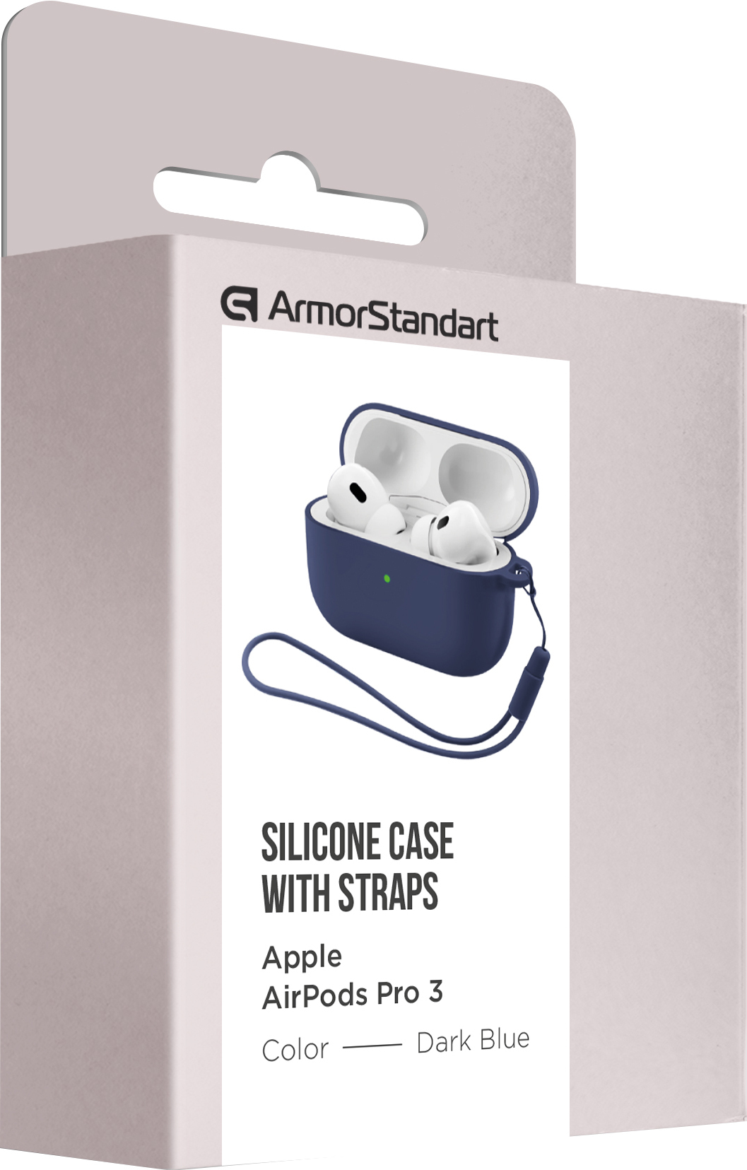 Чехол ArmorStandart Silicone Case with straps для Apple Airpods Pro 3 Dark Blue (ARM88292) фото 2