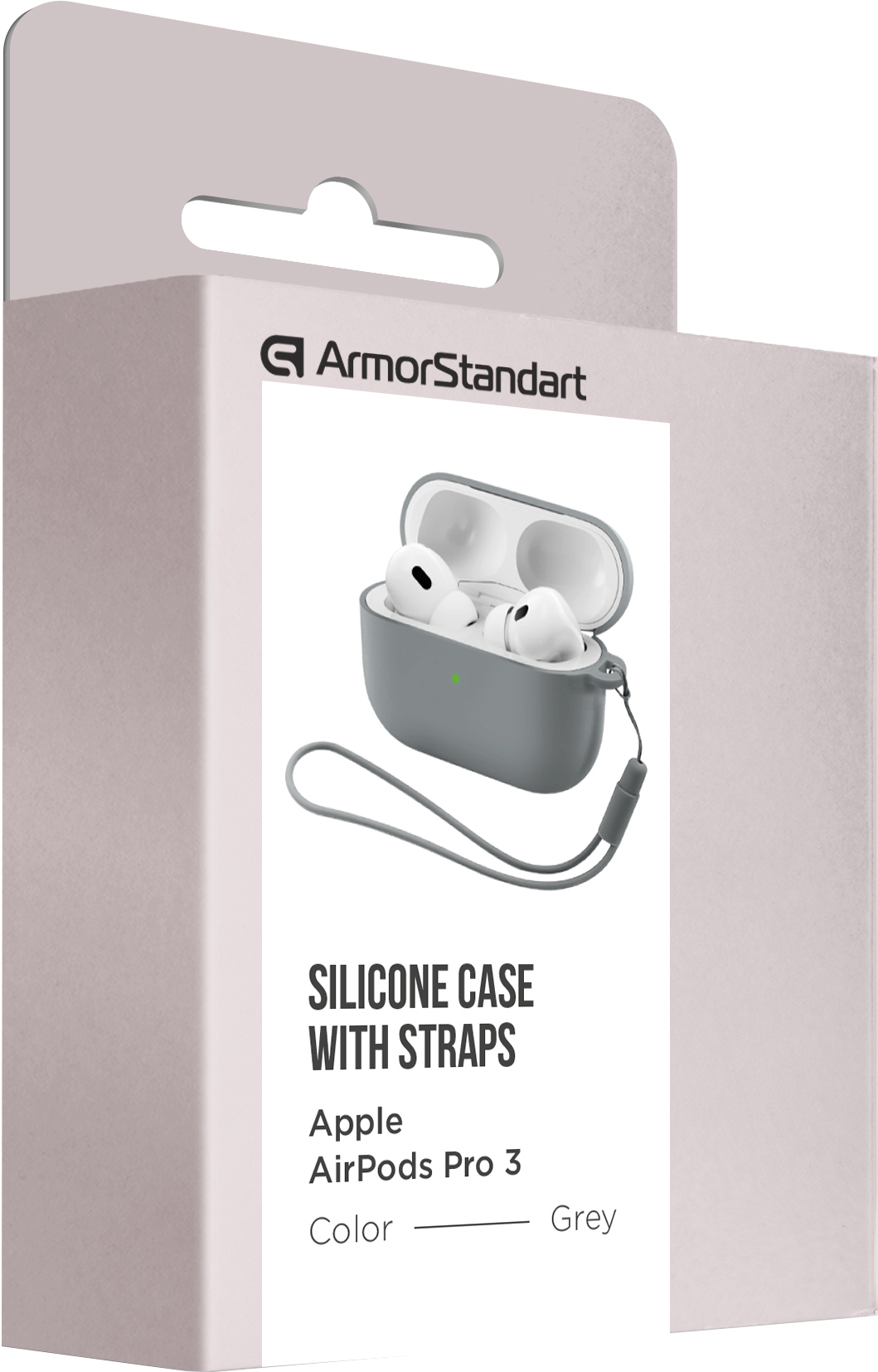 Чехол ArmorStandart Silicone Case with straps для Apple Airpods Pro 3 Grey (ARM88295) фото 2