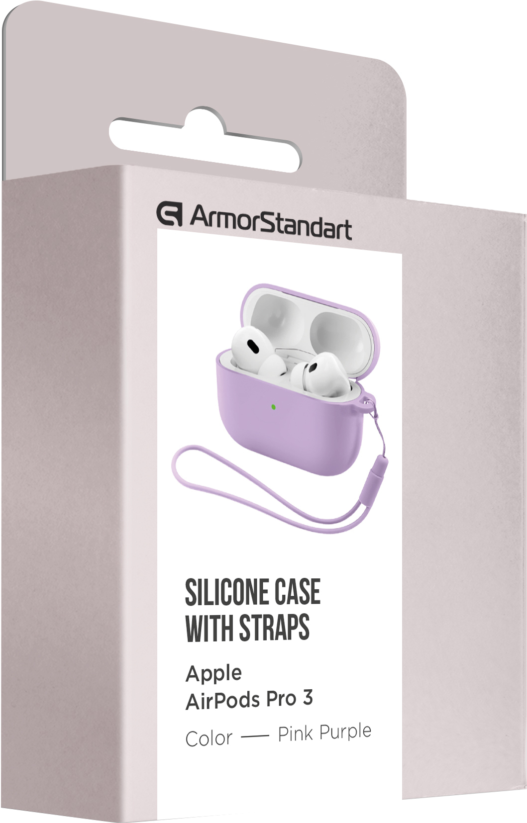 Чехол ArmorStandart Silicone Case with straps для Apple Airpods Pro 3 Pink Purple (ARM88298) фото 