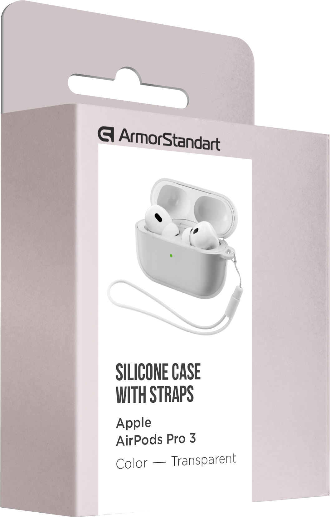 Чехол ArmorStandart Silicone Case with straps для Apple Airpods Pro 3 Transparent (ARM88300) фото 