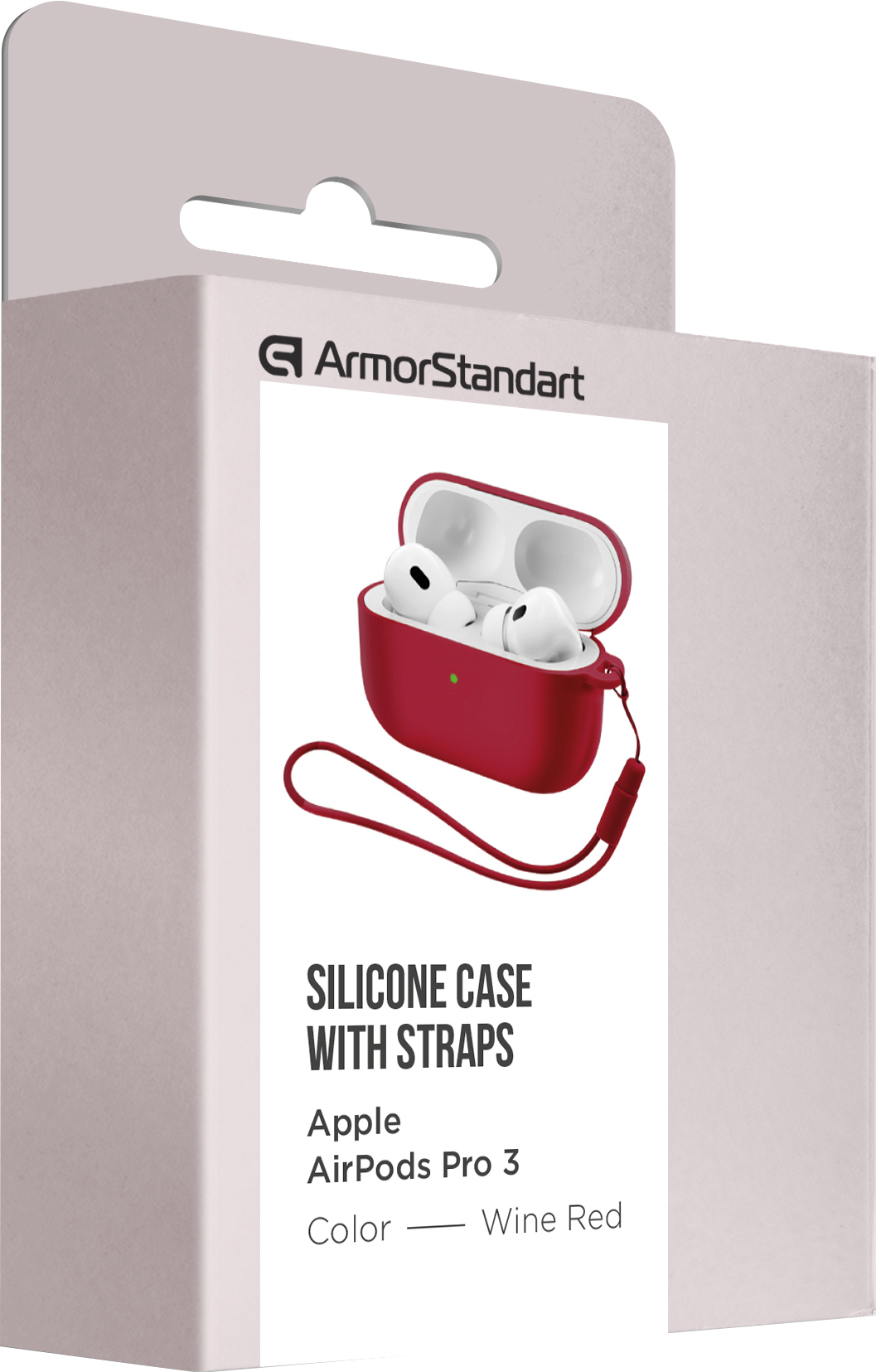 Чохол ArmorStandart Silicone Case with straps для Apple Airpods Pro 3 Wine Red (ARM88302)фото