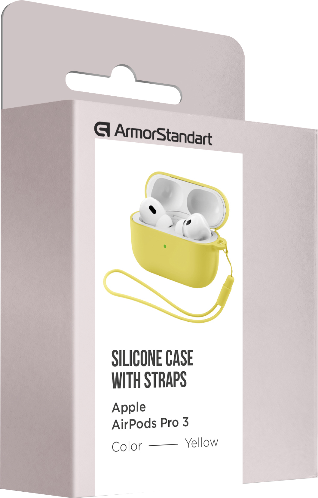 Чехол ArmorStandart Silicone Case with straps для Apple Airpods Pro 3 Yellow (ARM88303) фото 