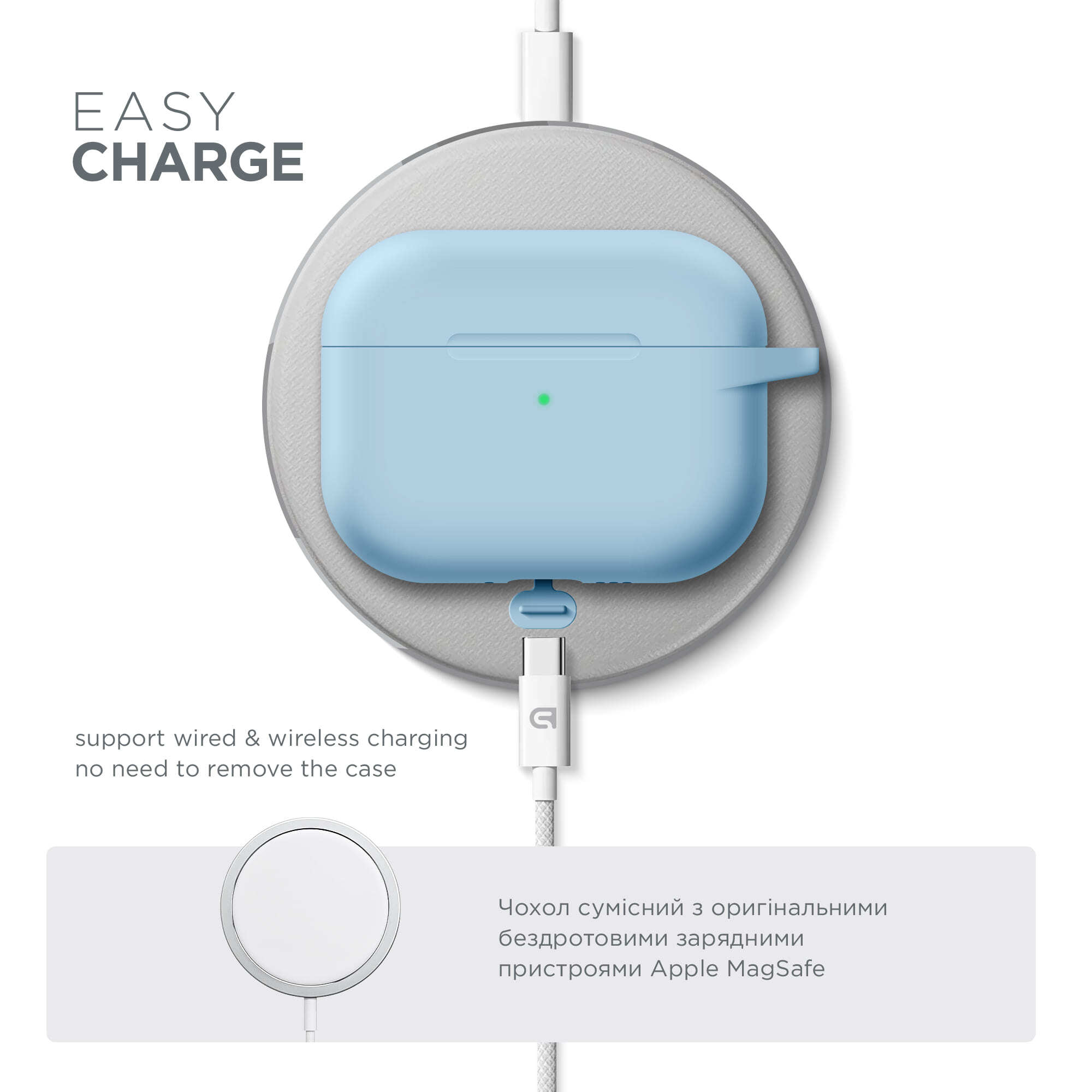 Чехол ArmorStandart Hang Case для Apple AirPods Pro 3 Light Blue (ARM88313) фото