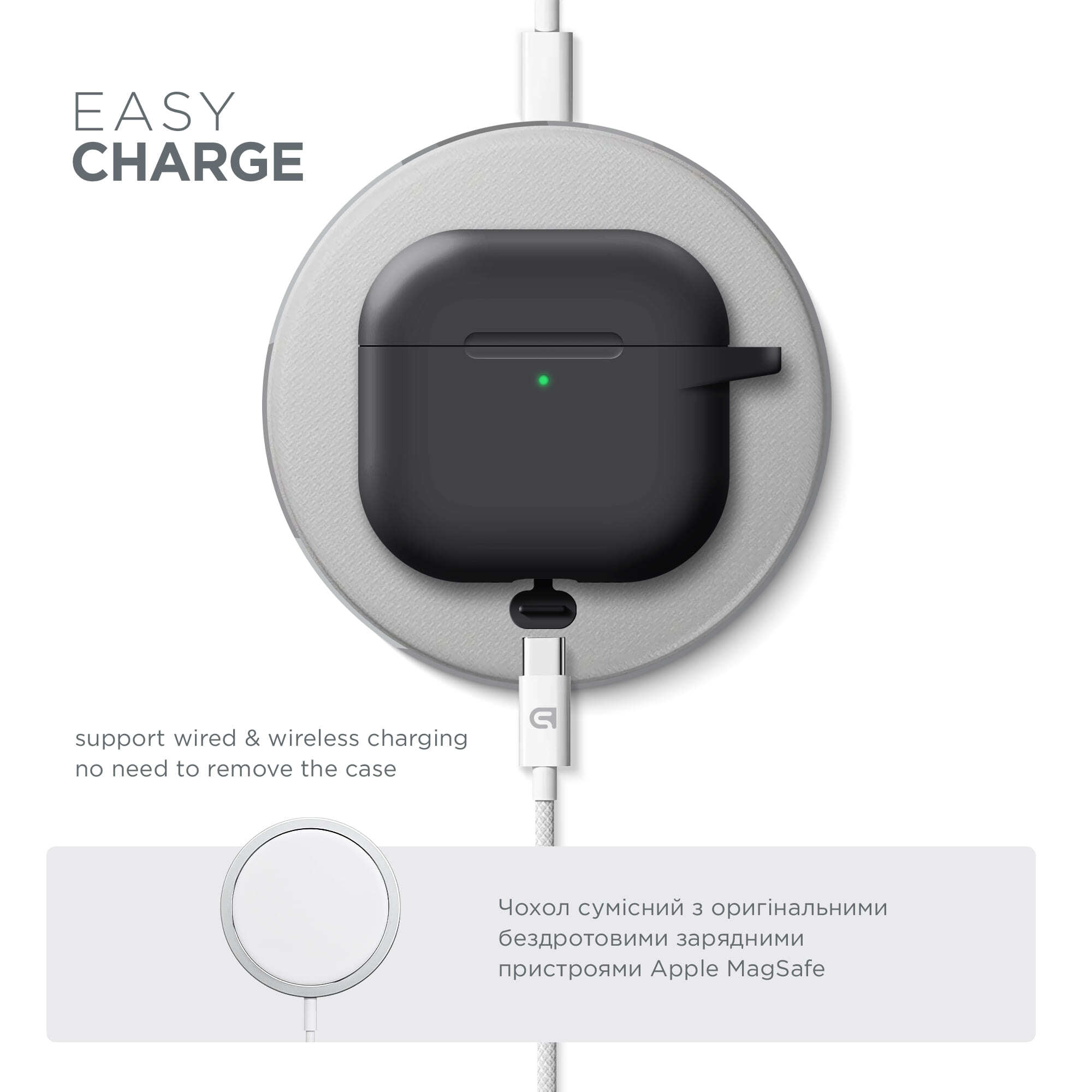 Чохол ArmorStandart Hang Case для Apple AirPods 4 Black (ARM81277)фото