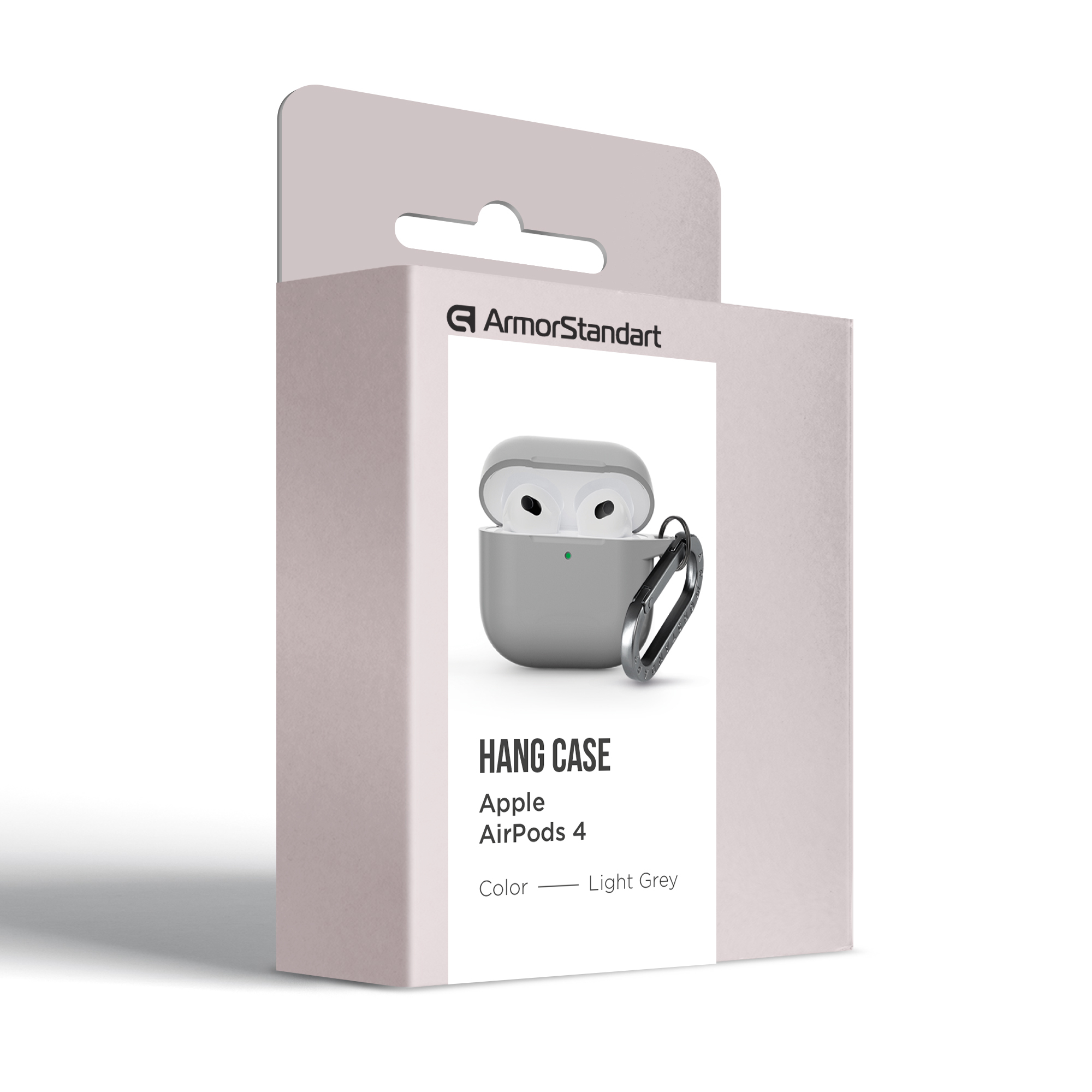 Чохол ArmorStandart Hang Case для Apple AirPods 4 Light Grey (ARM81284)фото
