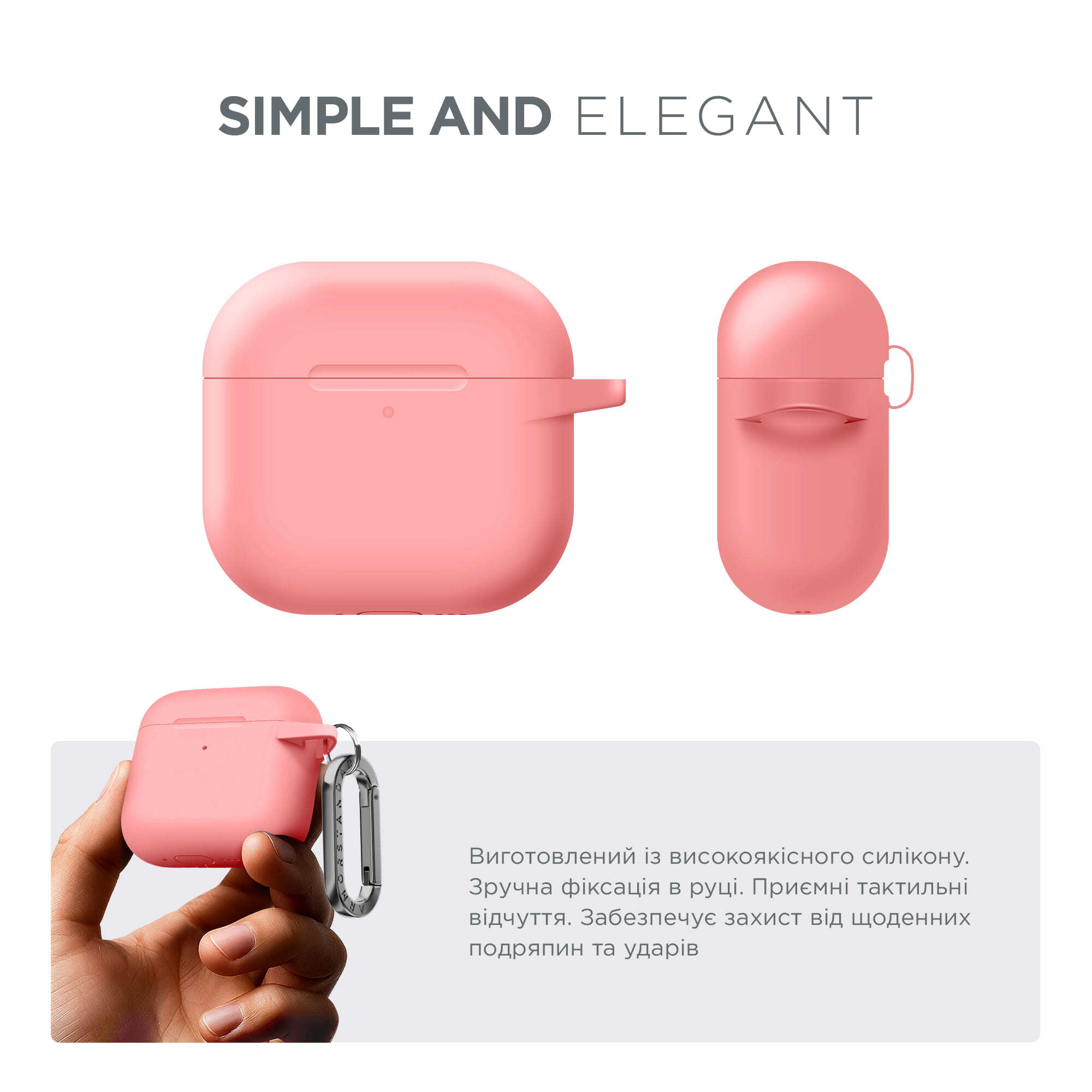 Чехол ArmorStandart Hang Case для Apple AirPods 4 Pink (ARM81290) фото 