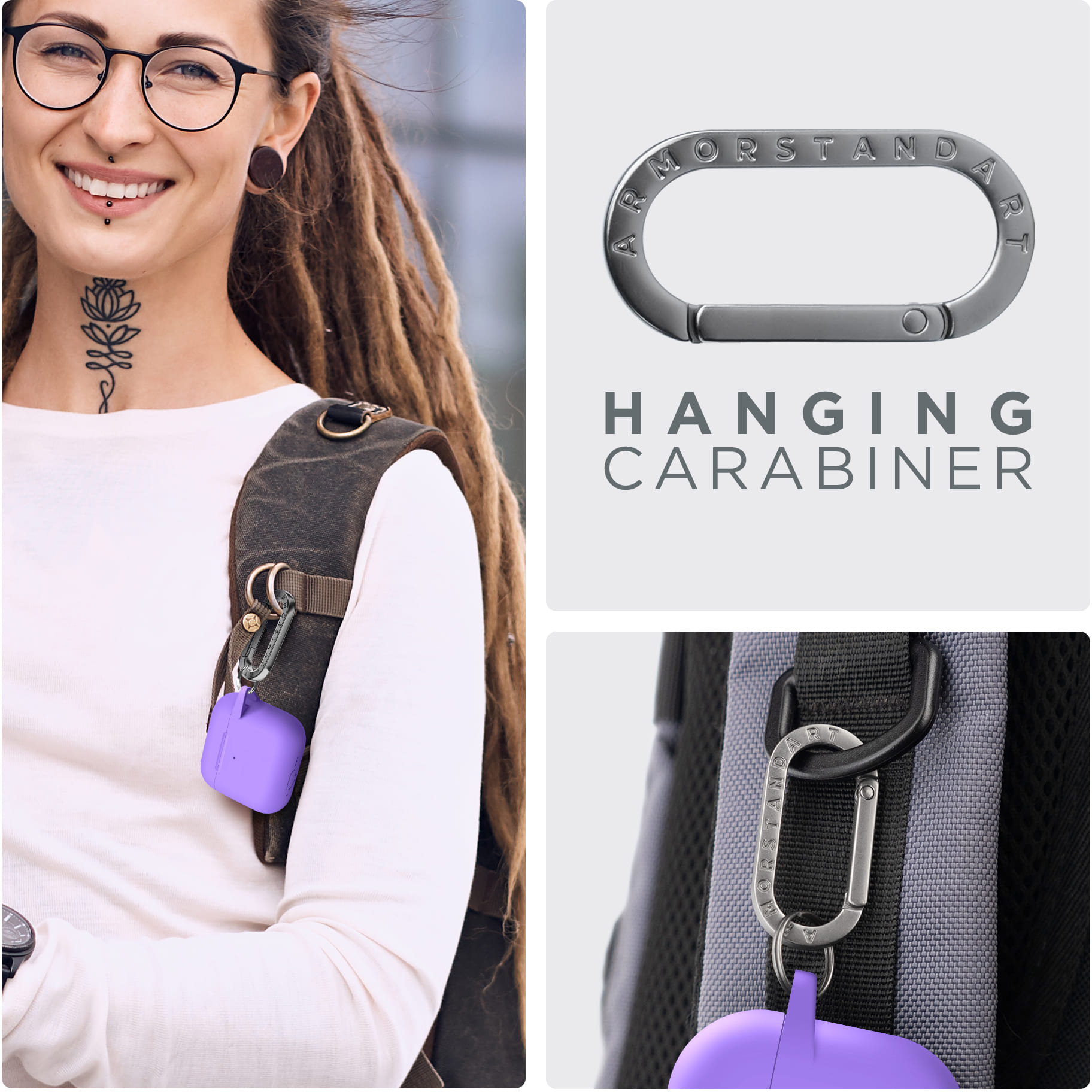 Чехол ArmorStandart Hang Case для Apple AirPods 4 Purple (ARM81292) фото 8