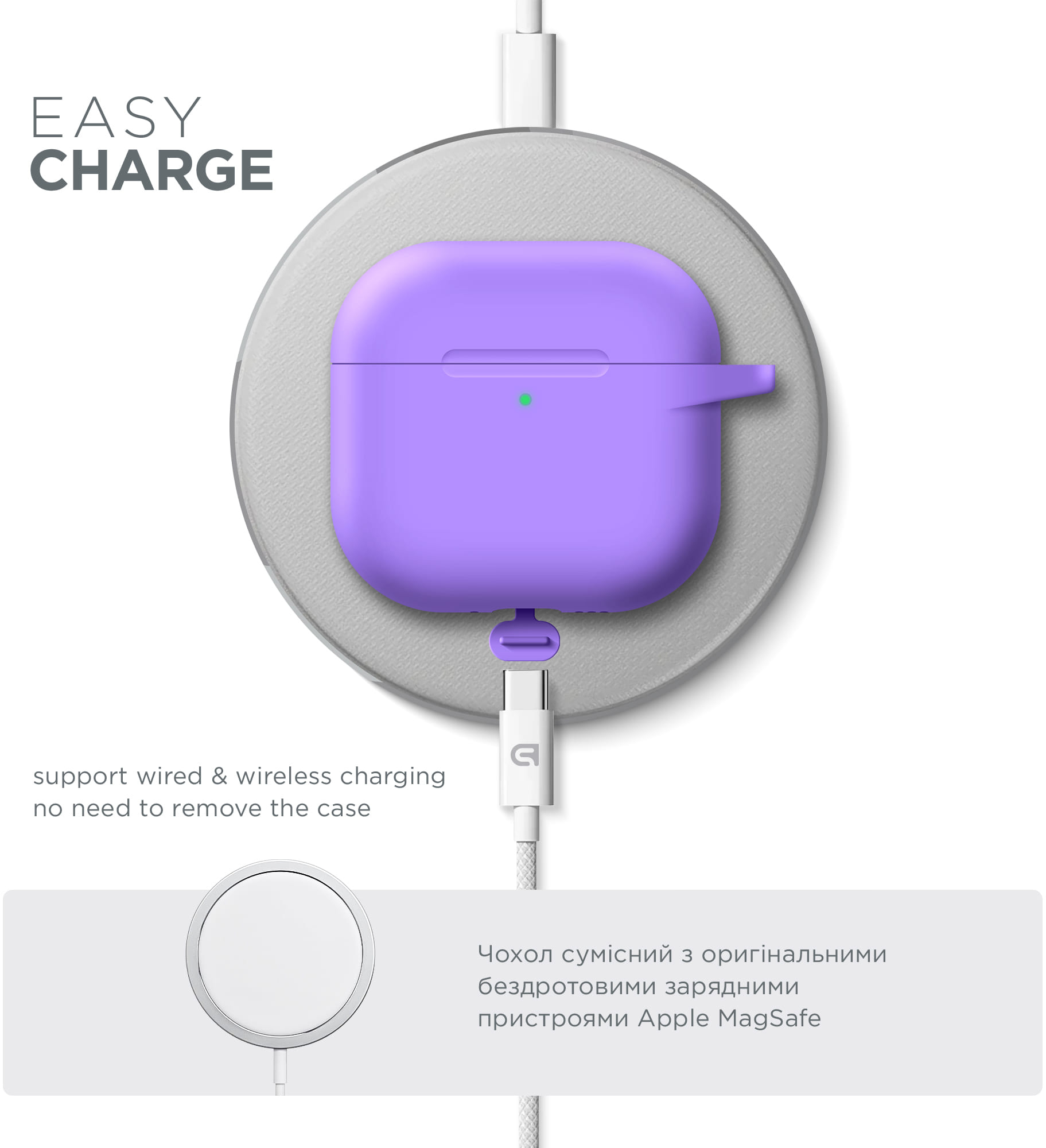 Чехол ArmorStandart Hang Case для Apple AirPods 4 Purple (ARM81292) фото 7