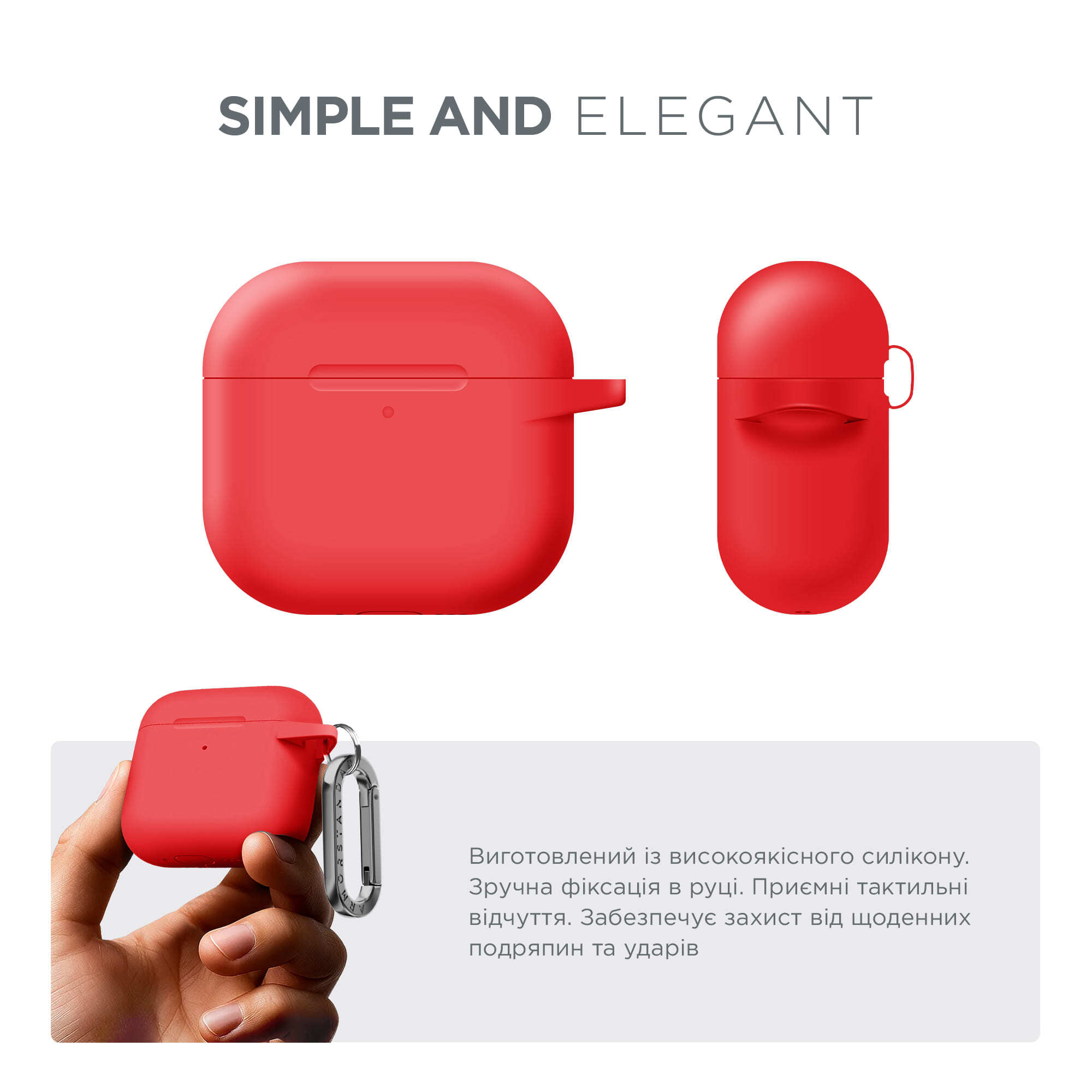 Чохол ArmorStandart Hang Case для Apple AirPods 4 Red (ARM81293)фото
