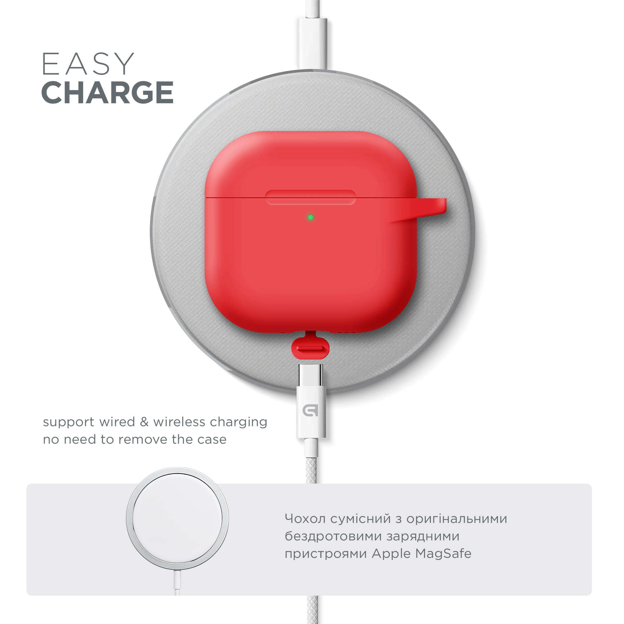 Чохол ArmorStandart Hang Case для Apple AirPods 4 Red (ARM81293)фото