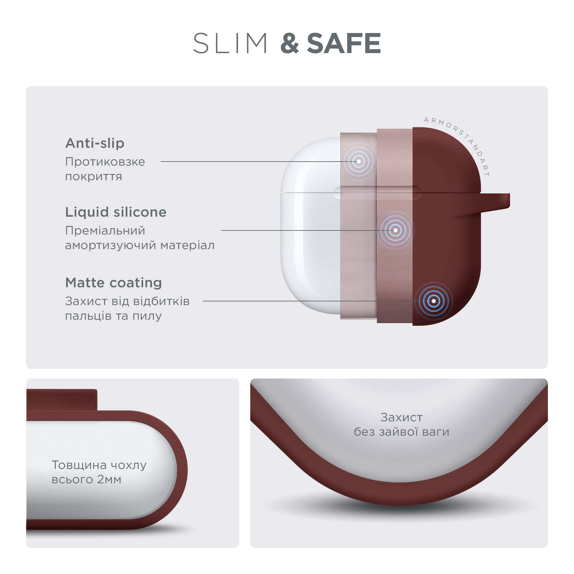 Чохол ArmorStandart Hang Case для Apple AirPods 4 Scarlet (ARM81294)фото