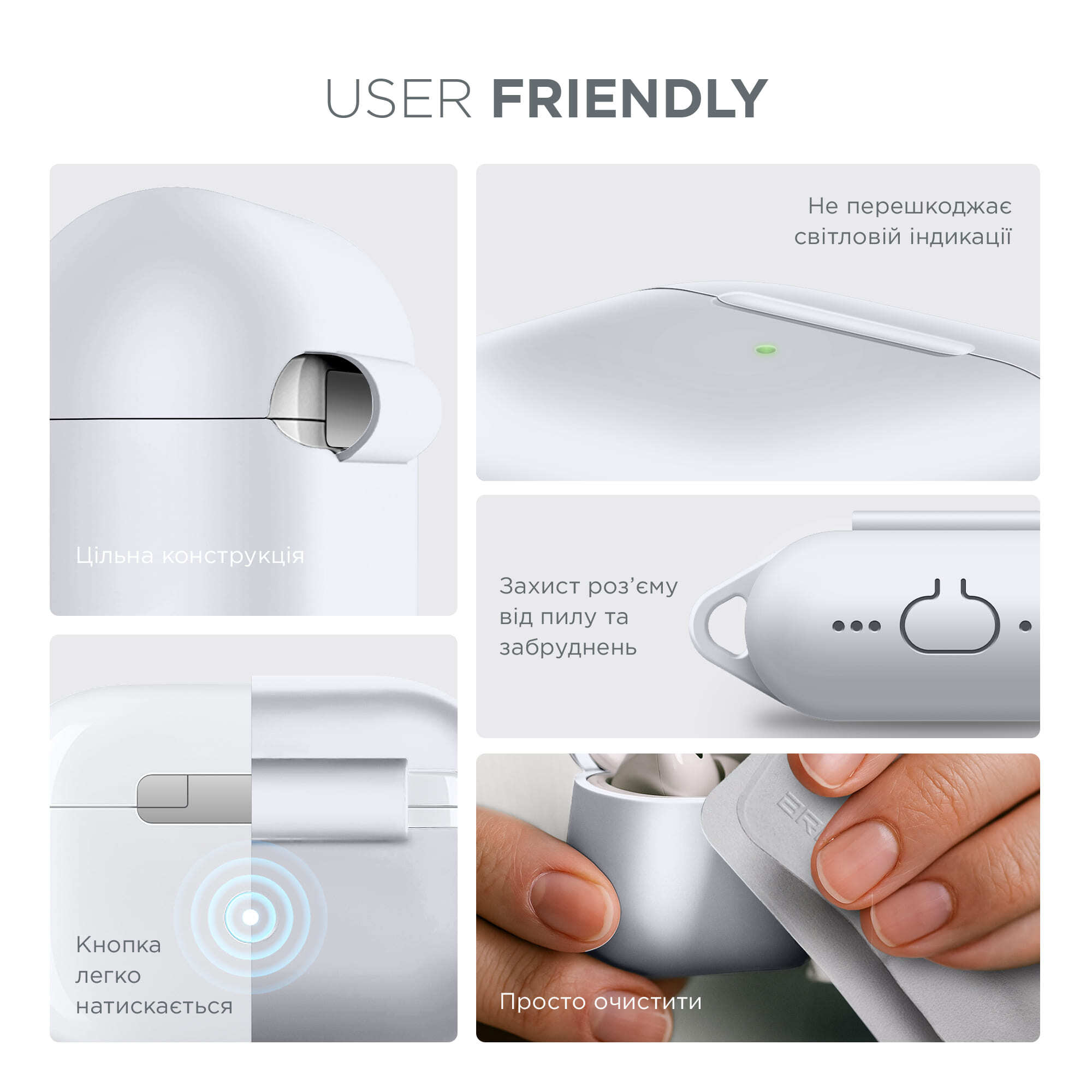Чохол ArmorStandart Hang Case для Apple AirPods 4 White (ARM81295)фото