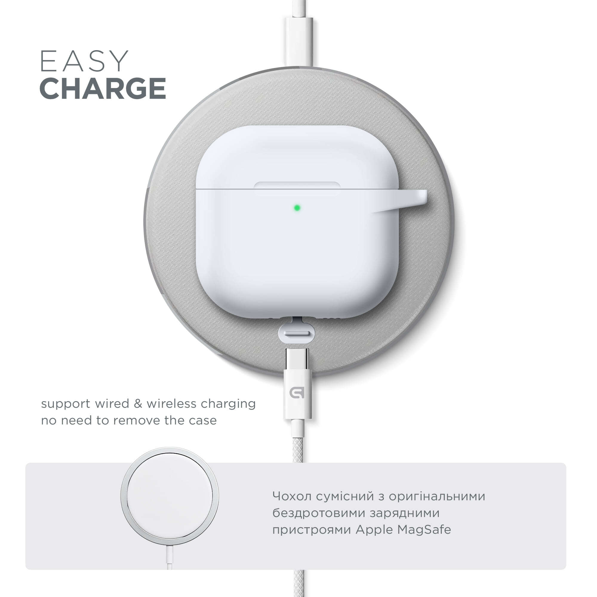 Чохол ArmorStandart Hang Case для Apple AirPods 4 White (ARM81295)фото