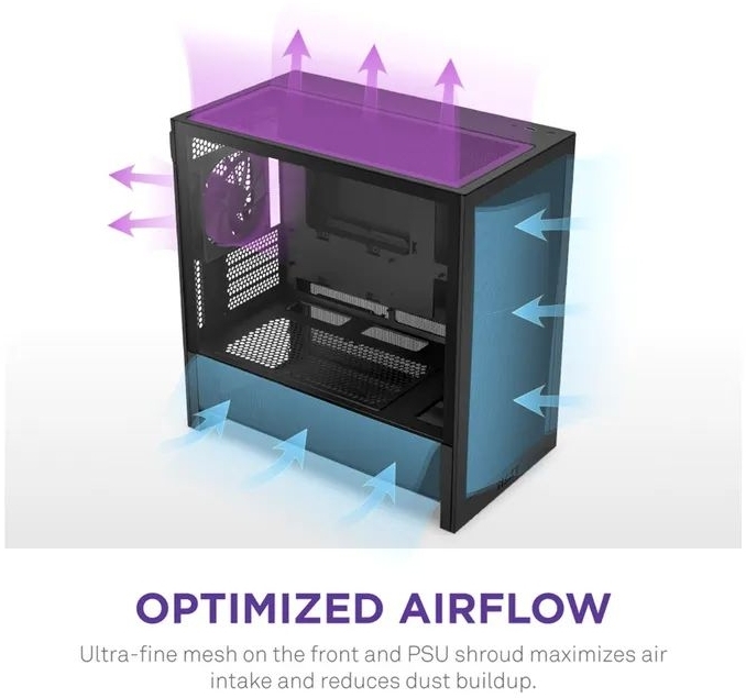 Корпус NZXT H3 Flow All Black (CC-H31FB-01) фото