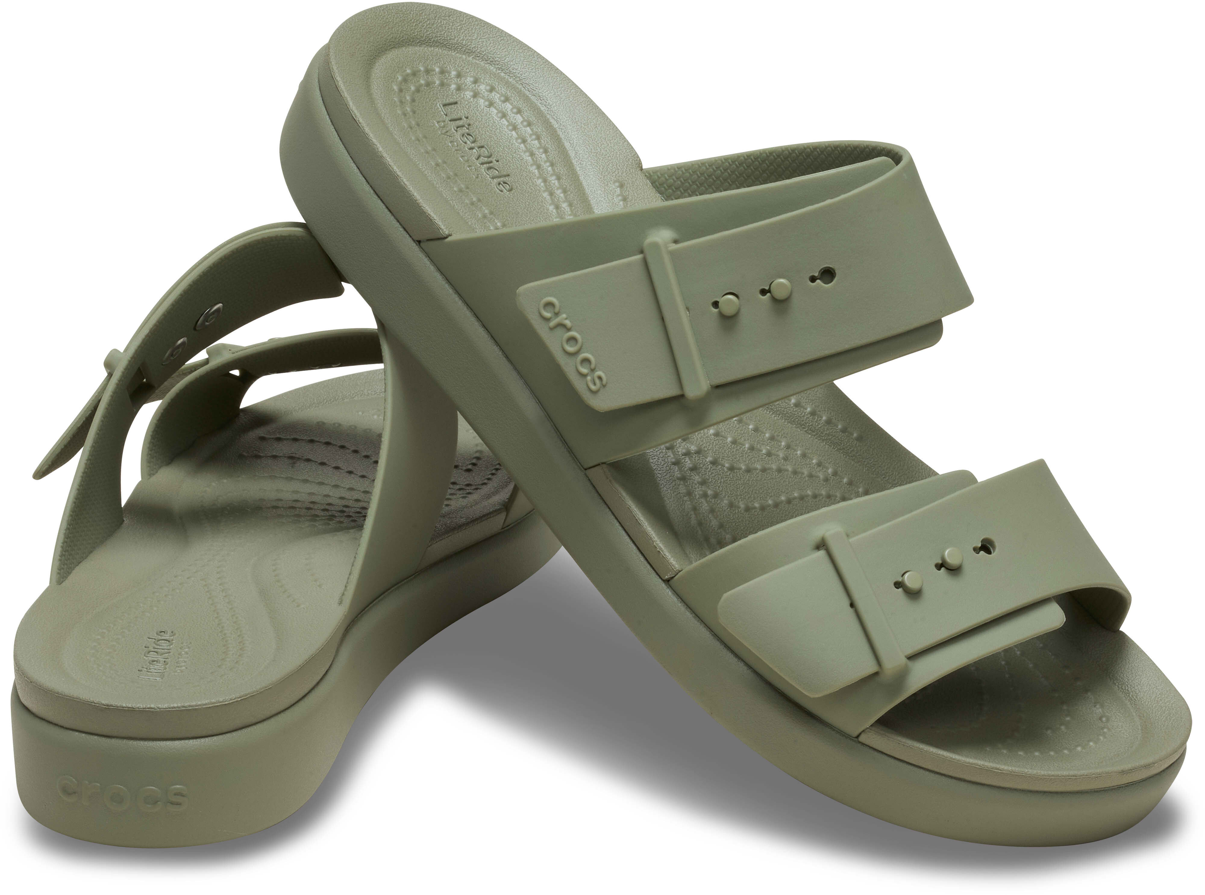 Сандалі жіночі Crocs Brooklyn Buckle Low Low 211215-3BX 37-38 (7 US) оливковіфото