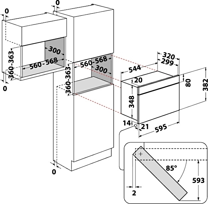 Вбудована мікрохвильова піч Whirlpool WMN14BBфото
