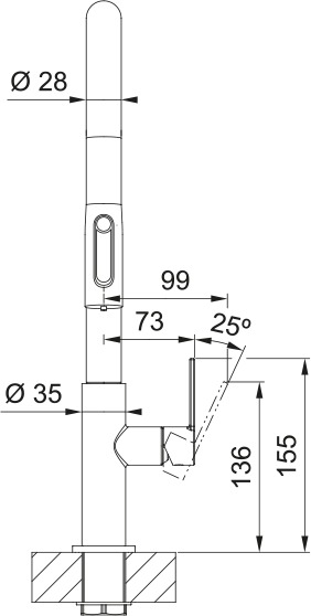 Змішувач для кухні Franke Maris Slim J Clear Water, вилив 211 мм (120.0736.604)фото