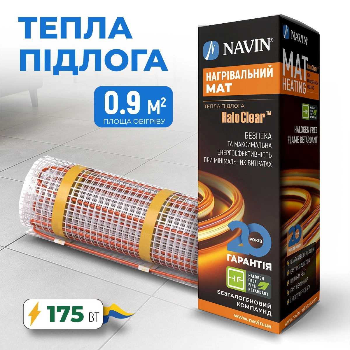 Мат нагрівальний Navin HaloClear 190/175 (41-001009-0175)фото2