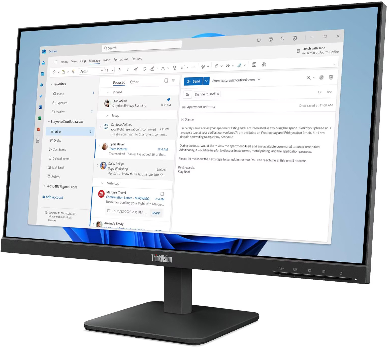 Монітор 23.8" LENOVO ThinkVision S24-4e (64B5KAT1UA)фото3