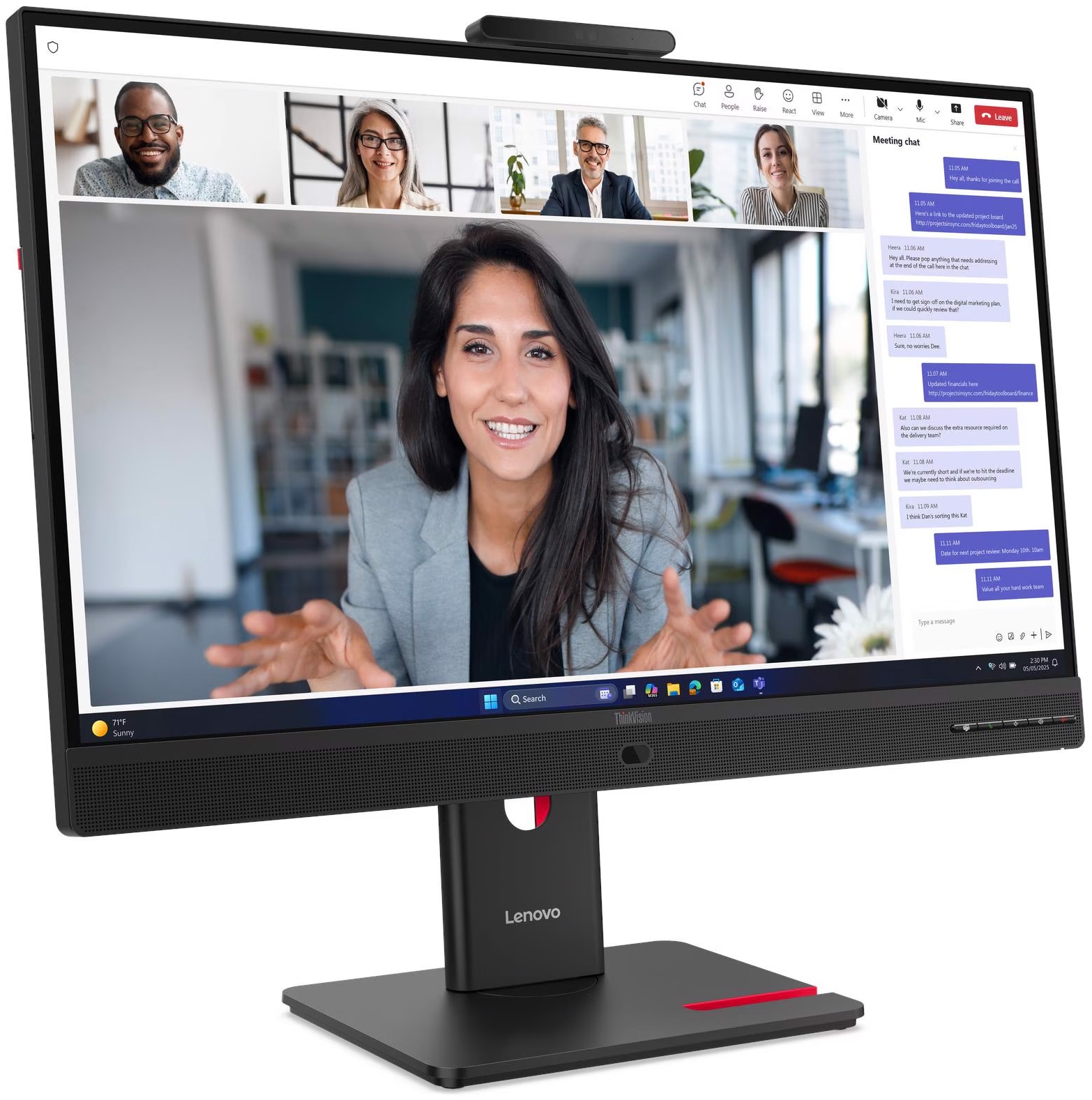 Монитор 27" LENOVO ThinkVision T27QD-4v (64B8UAT1UA) фото 2
