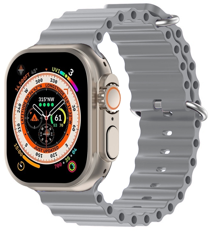 Ремінець ArmorStandart Ocean Band для Apple Watch 49/46/45/44/42 (Series 1-3) Cloudy Grey (ARM85141)фото2
