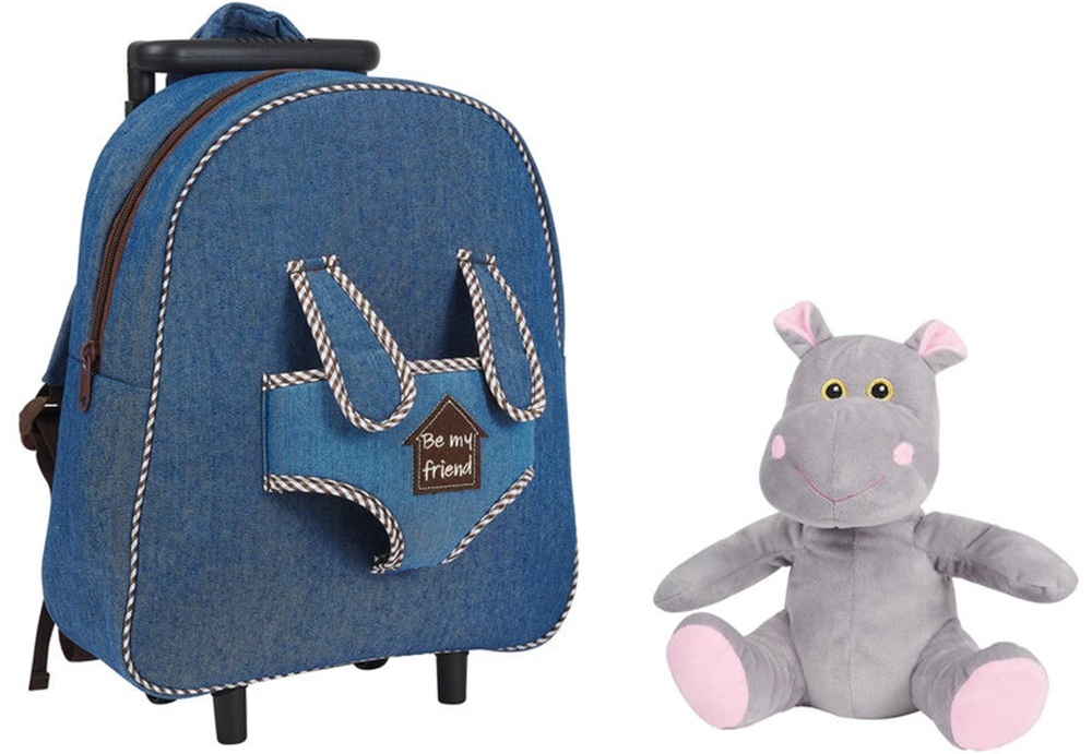 Рюкзак на колесах дитячий Perletti Perletti Toys Holly Hipp P13074 джинсовийфото