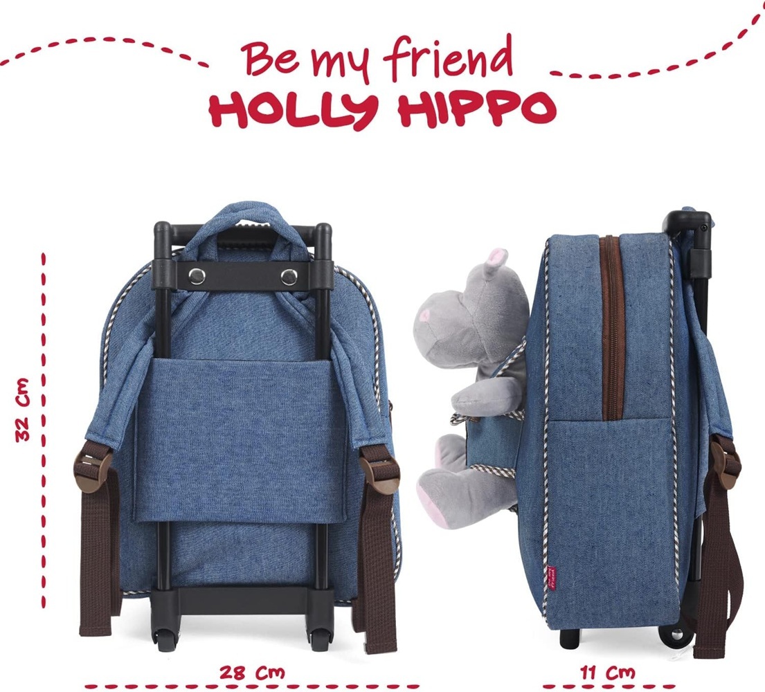 Рюкзак на колесах дитячий Perletti Perletti Toys Holly Hipp P13074 джинсовийфото