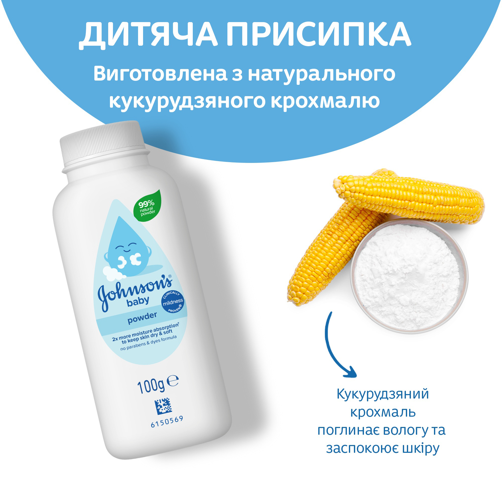 Дитяча присипка Johnson’s baby 100 г фото