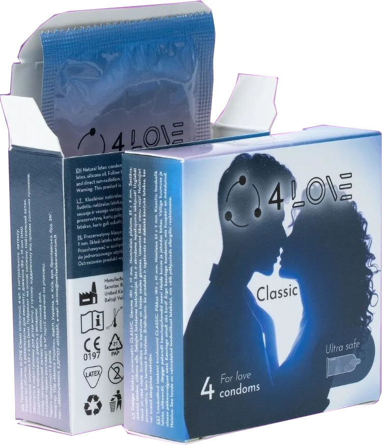 Презервативи 4Love Classic 4 штфото