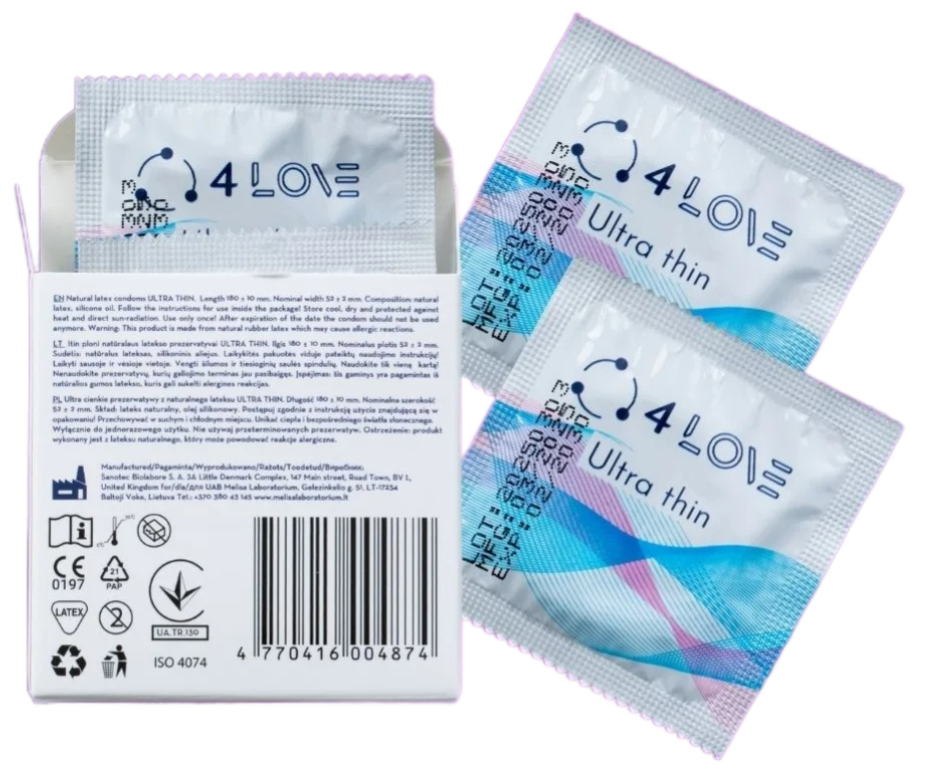 Презервативи 4Love Ultra thin ультра тонкі 4штфото