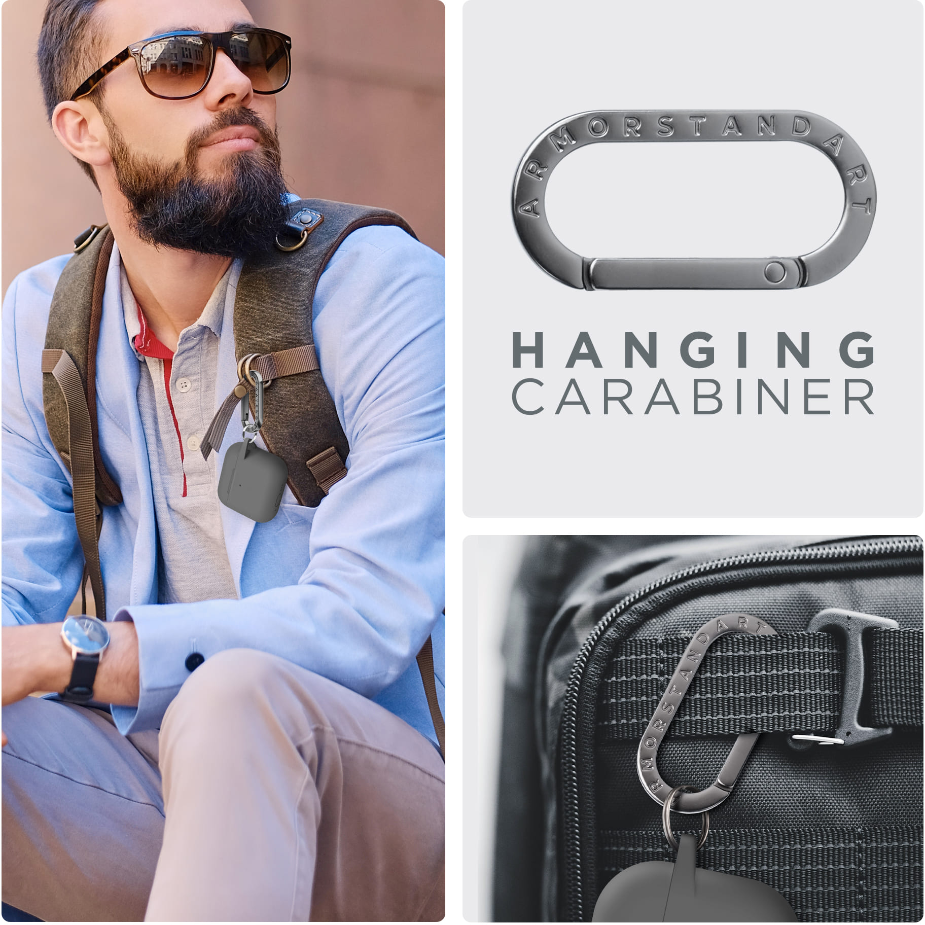 Чехол ArmorStandart Hang Case для Apple AirPods 4 Advanced ash (ARM81278) фото 8