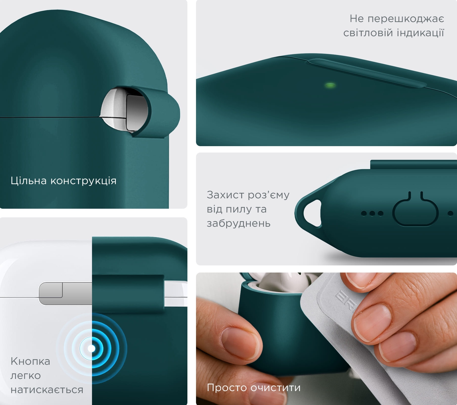 Чехол ArmorStandart Hang Case для Apple AirPods 4 Dark Green (ARM81280) фото 6