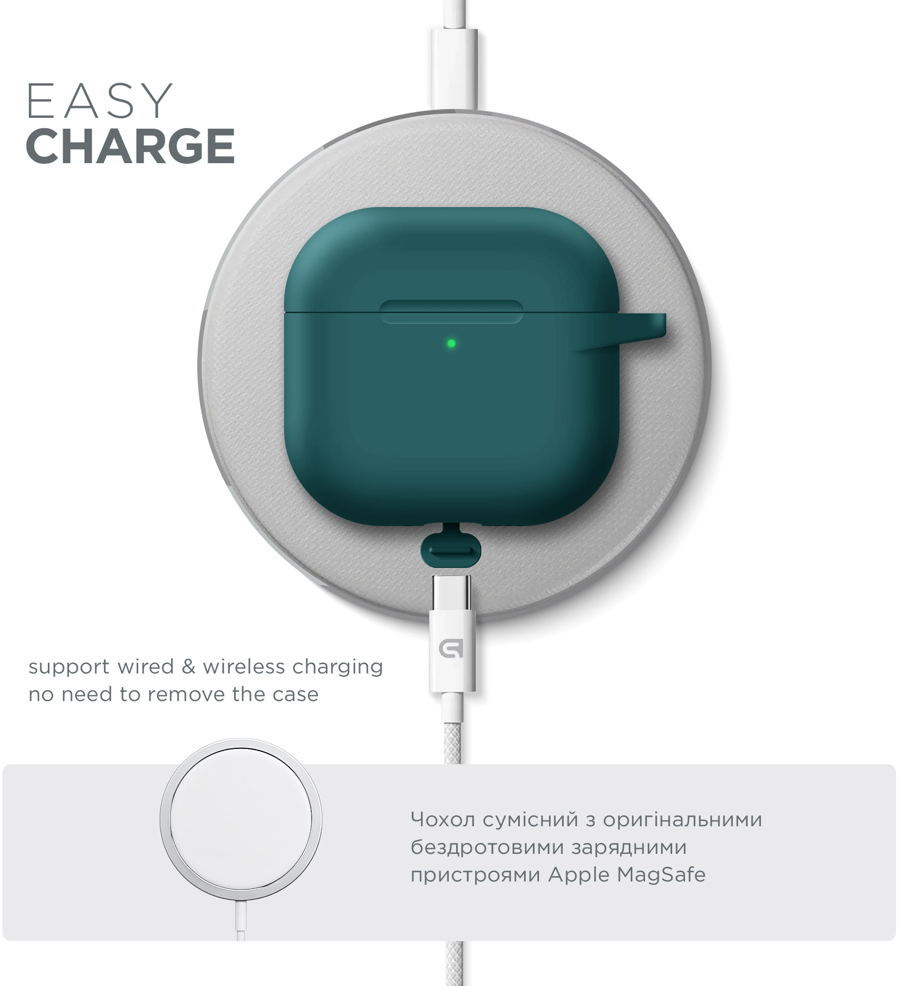 Чехол ArmorStandart Hang Case для Apple AirPods 4 Dark Green (ARM81280) фото 7