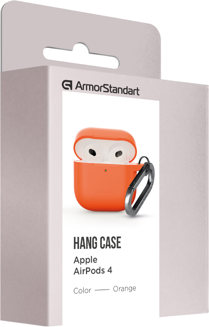 Чехол ArmorStandart Hang Case для Apple AirPods 4 Orange (ARM81288) фото 2