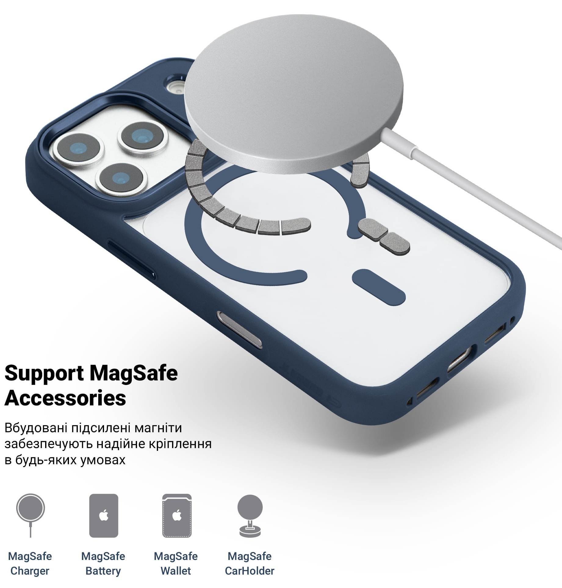 Чехол ArmorStandart Unit-C MagCase для Apple iPhone 17 Pro Dark Blue (ARM86290) фото 4