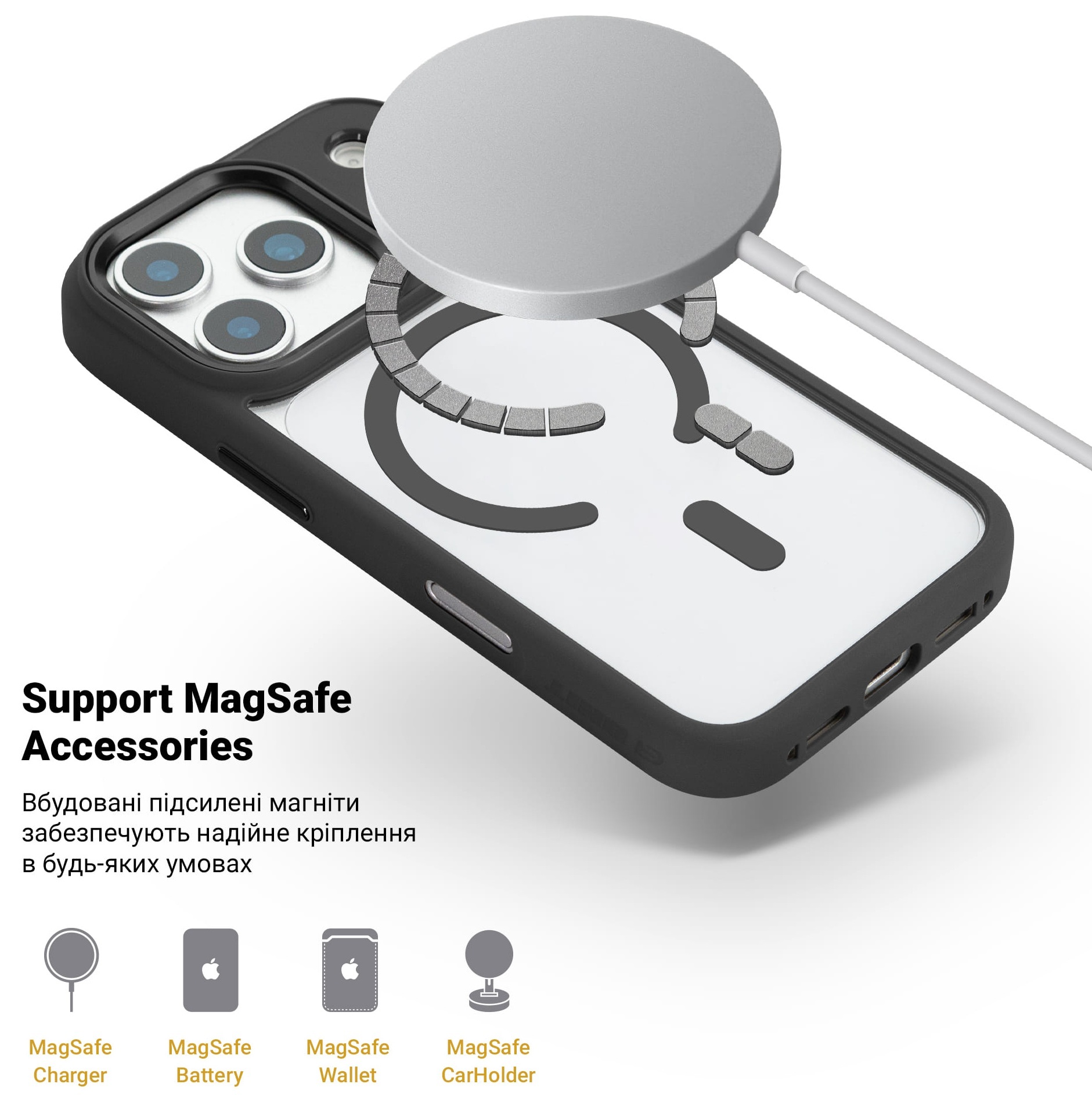 Чехол ArmorStandart Unit-C MagCase для Apple iPhone 17 Pro Black (ARM87910) фото 4