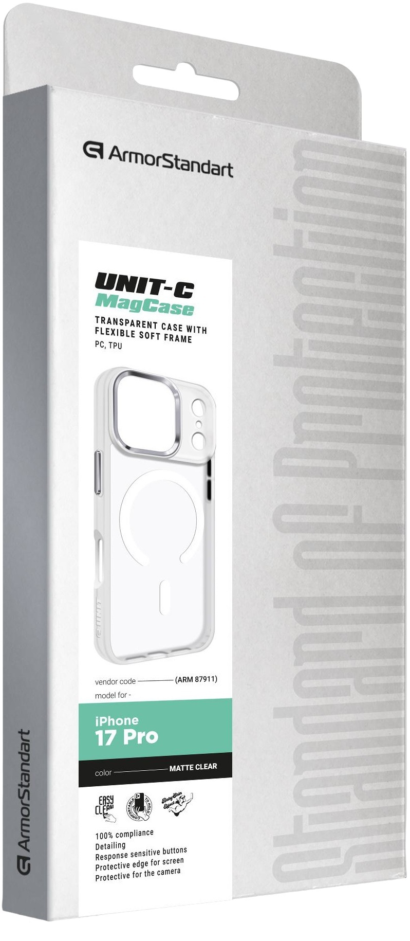 Чехол ArmorStandart Unit-C MagCase для Apple iPhone 17 Pro Matte Clear (ARM87911) фото 5