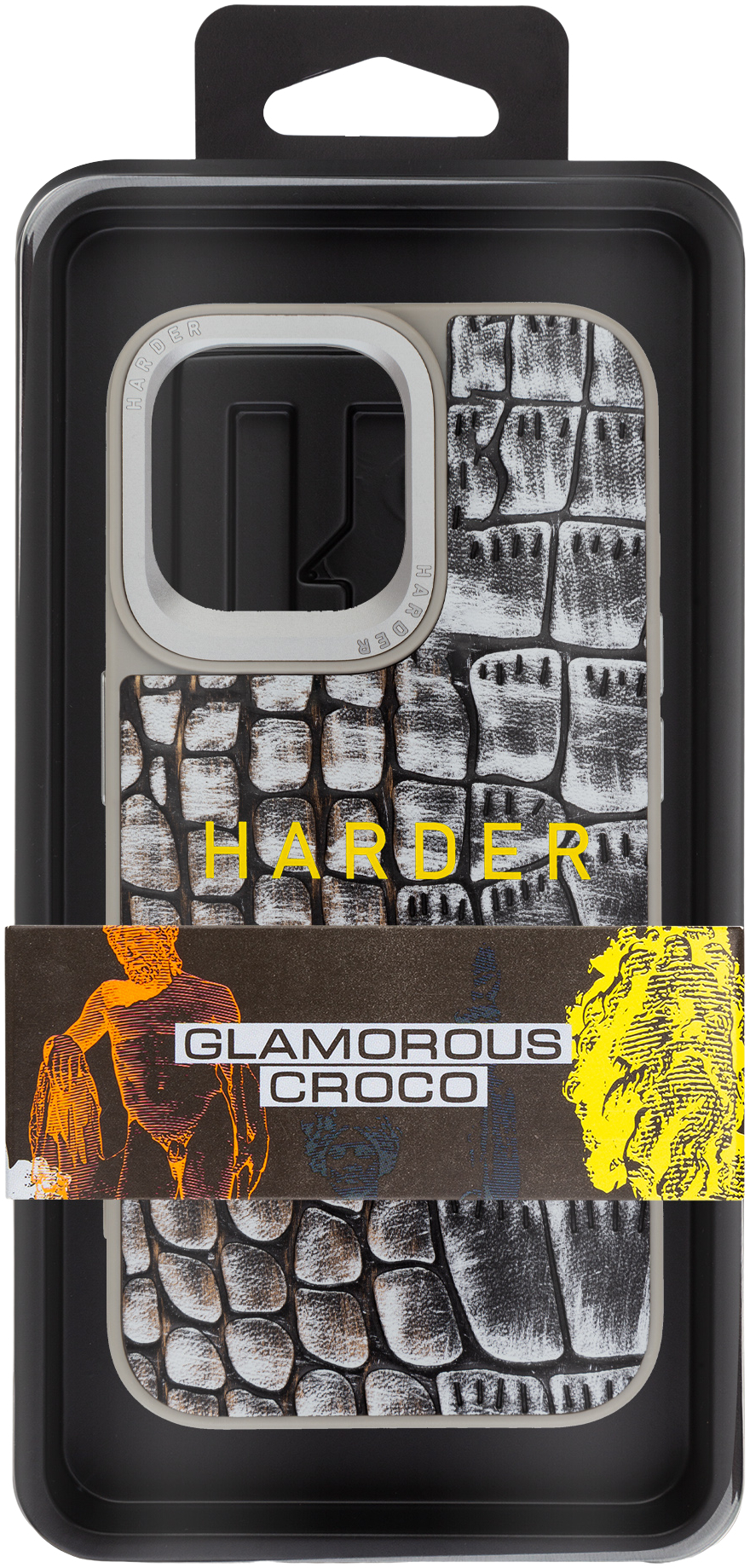 Чехол Harder Glamorous Croco для Apple iPhone 15 Pro Max Grey Gold (ARM76766) фото 3