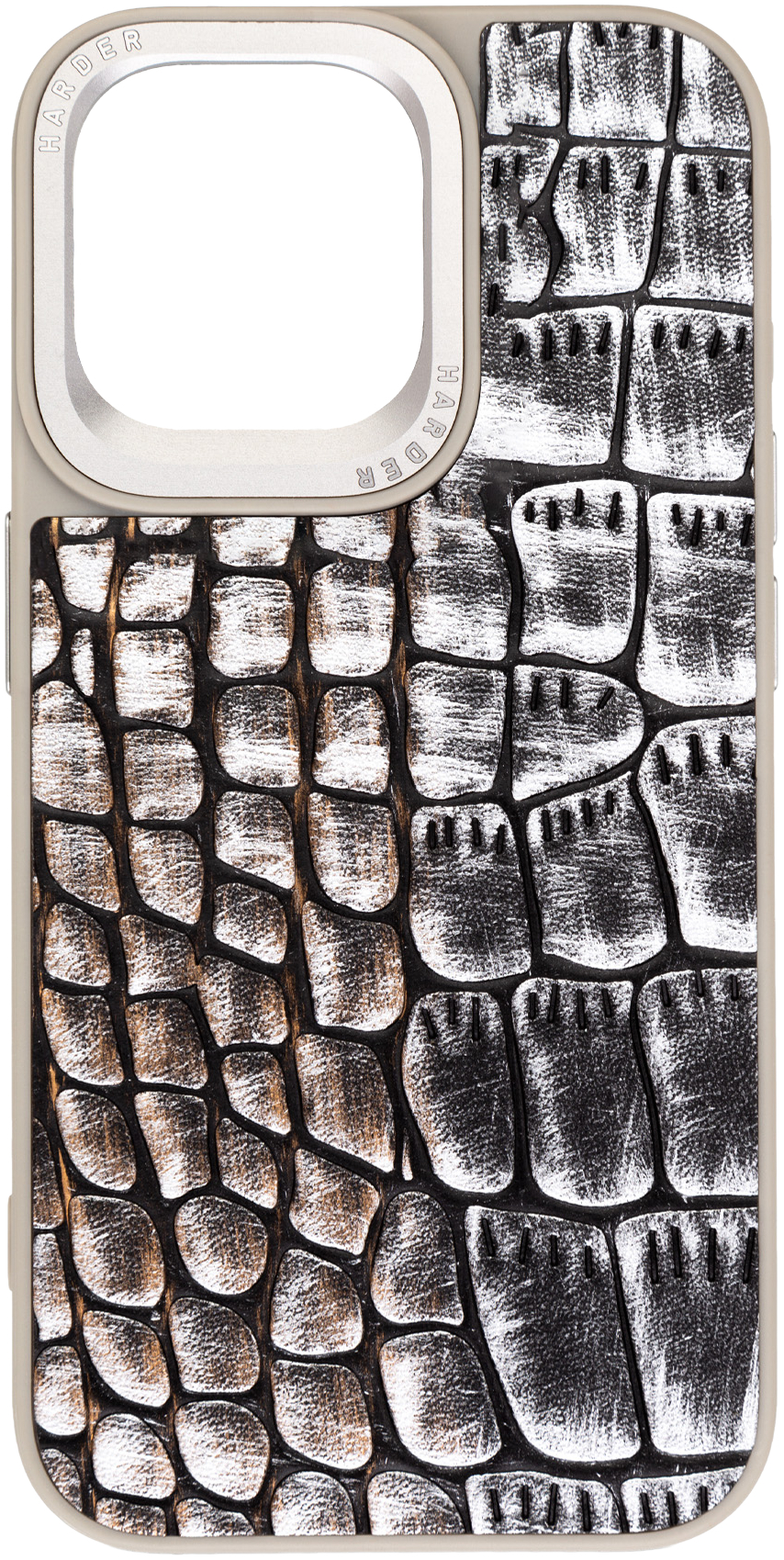 Чехол Harder Glamorous Croco для Apple iPhone 15 Pro Max Grey Gold (ARM76766) фото 2